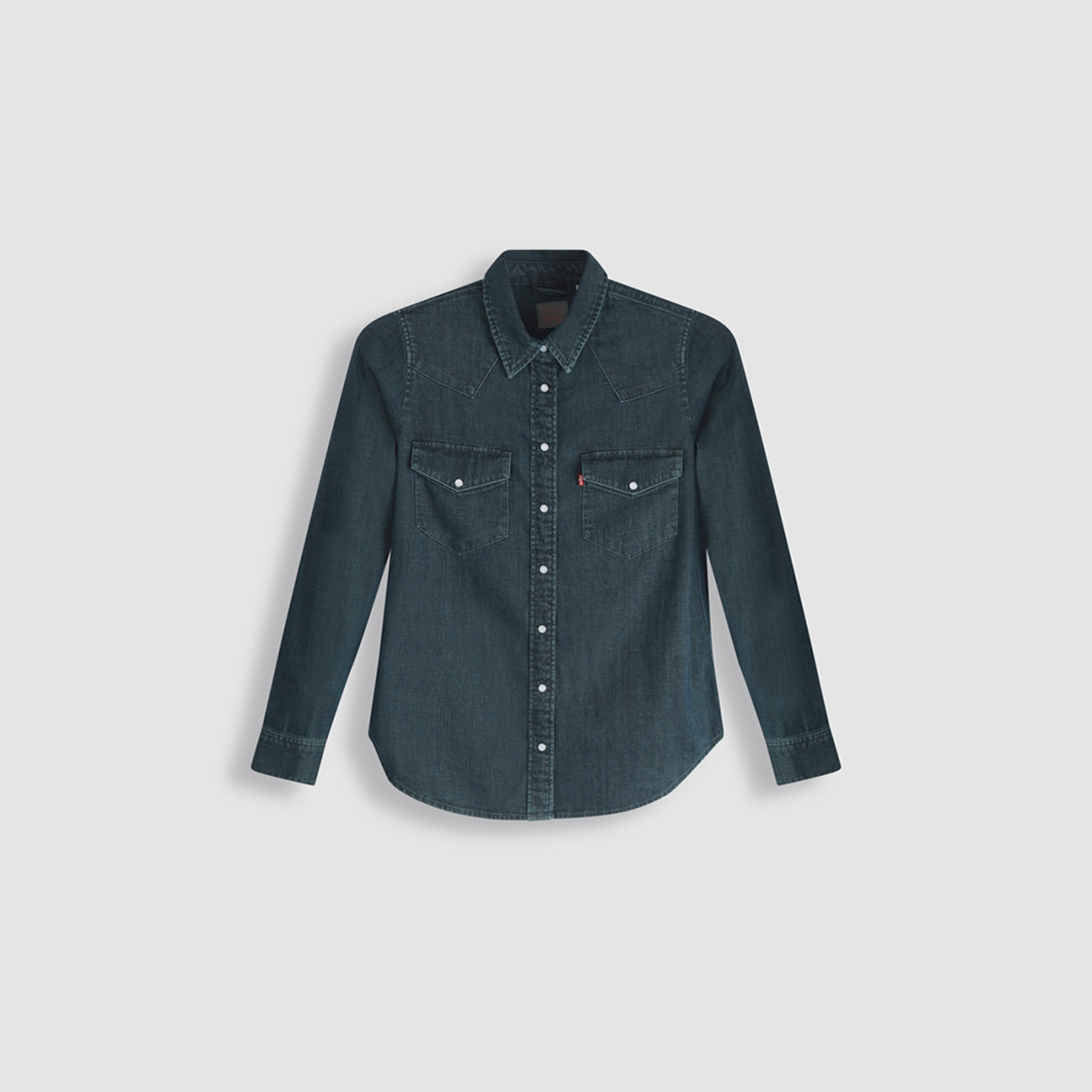 Levi's Plain Collared Long Sleeves Women's Denim Shirt-women-clothing-shirtsandblouses-shirts-image-1
