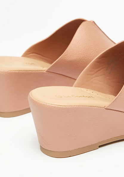Le Confort Solid Slip-On Sandals with Wedge Heels-Women%27s Heel Sandals-image-3