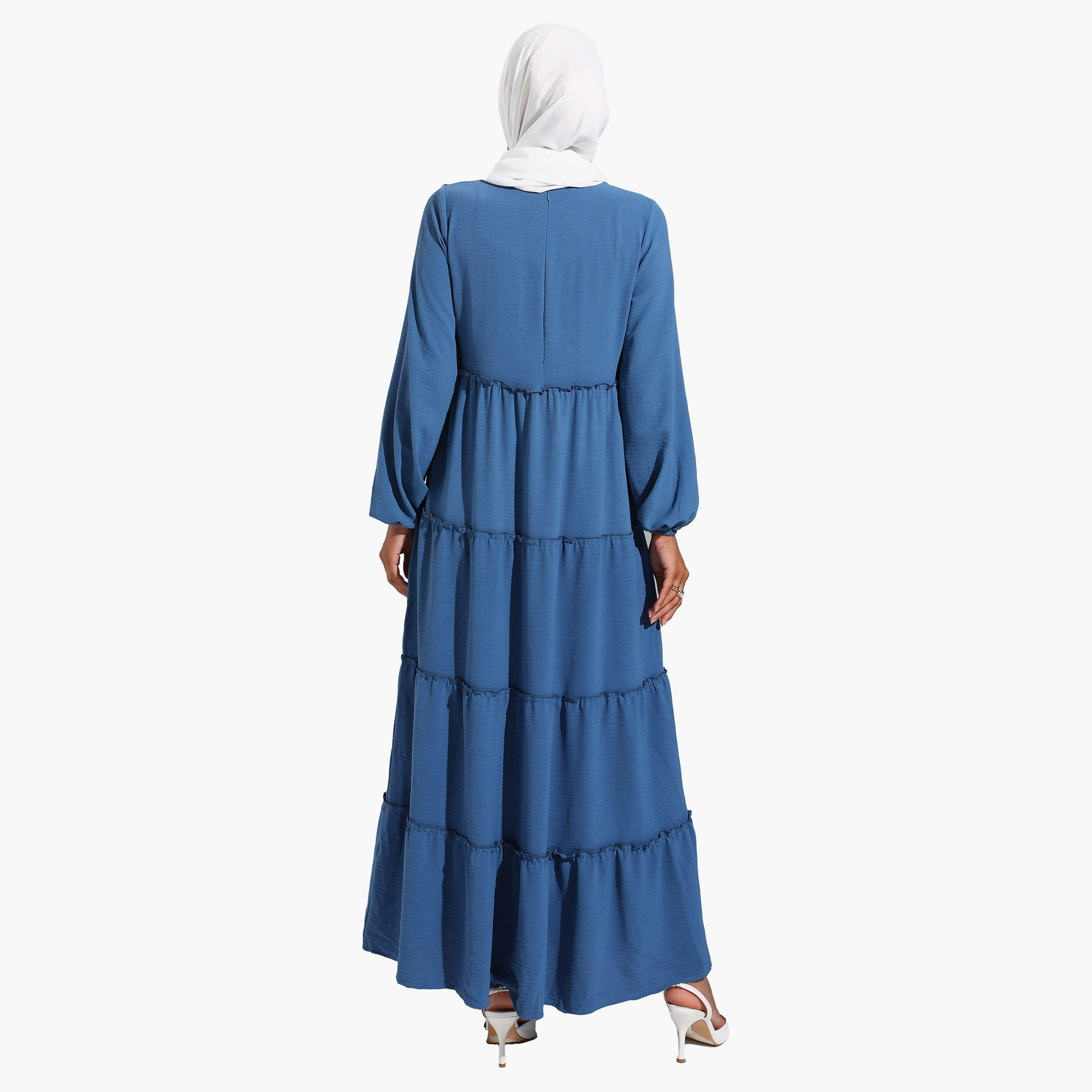 فستان مودانيسا متواضع عادي متعدد الطبقات وياقة دائرية-women-clothing-dresses-image-5
