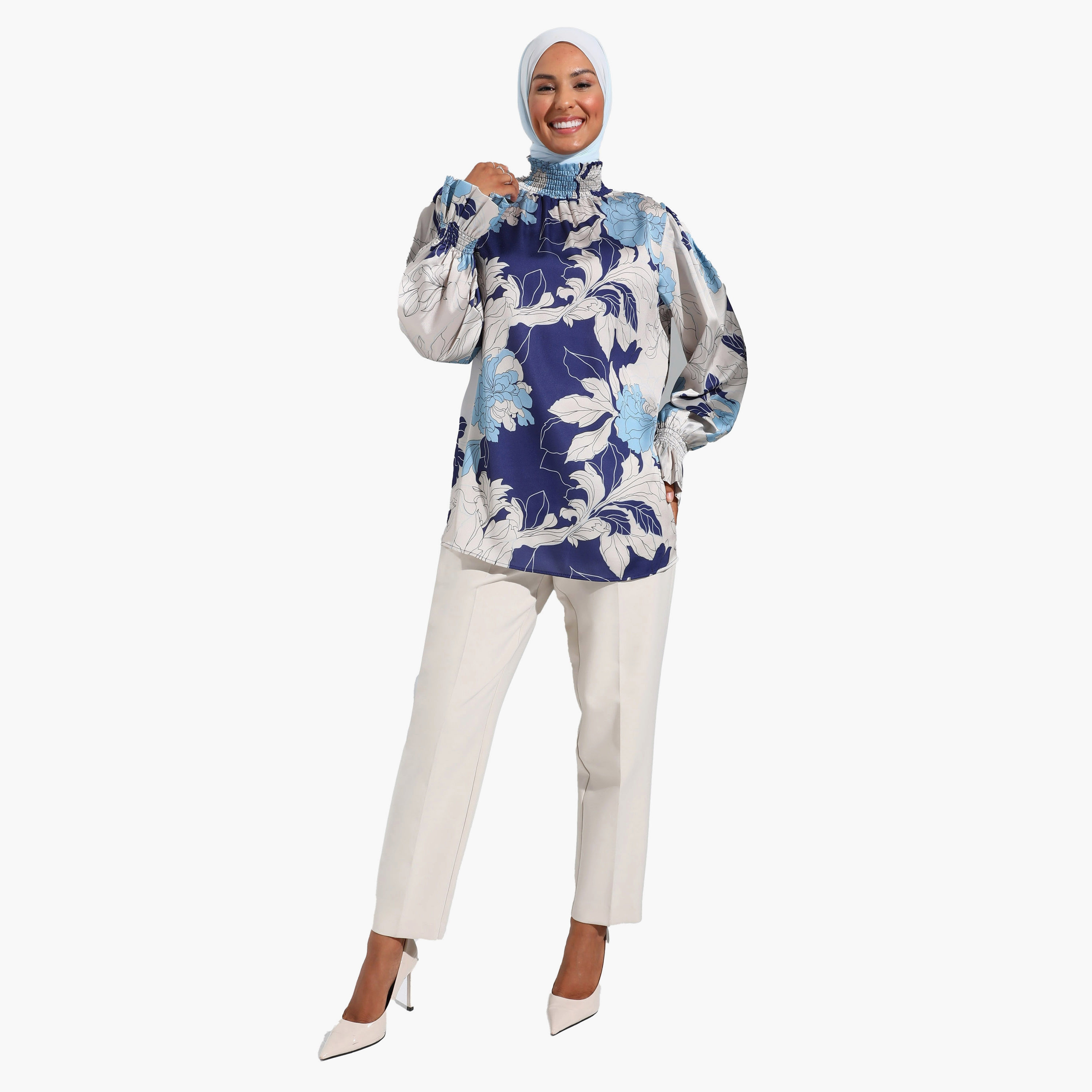Modanisa Floral High Neck Long Sleeves Top-women-clothing-shirtsandblouses-blouses-image-2