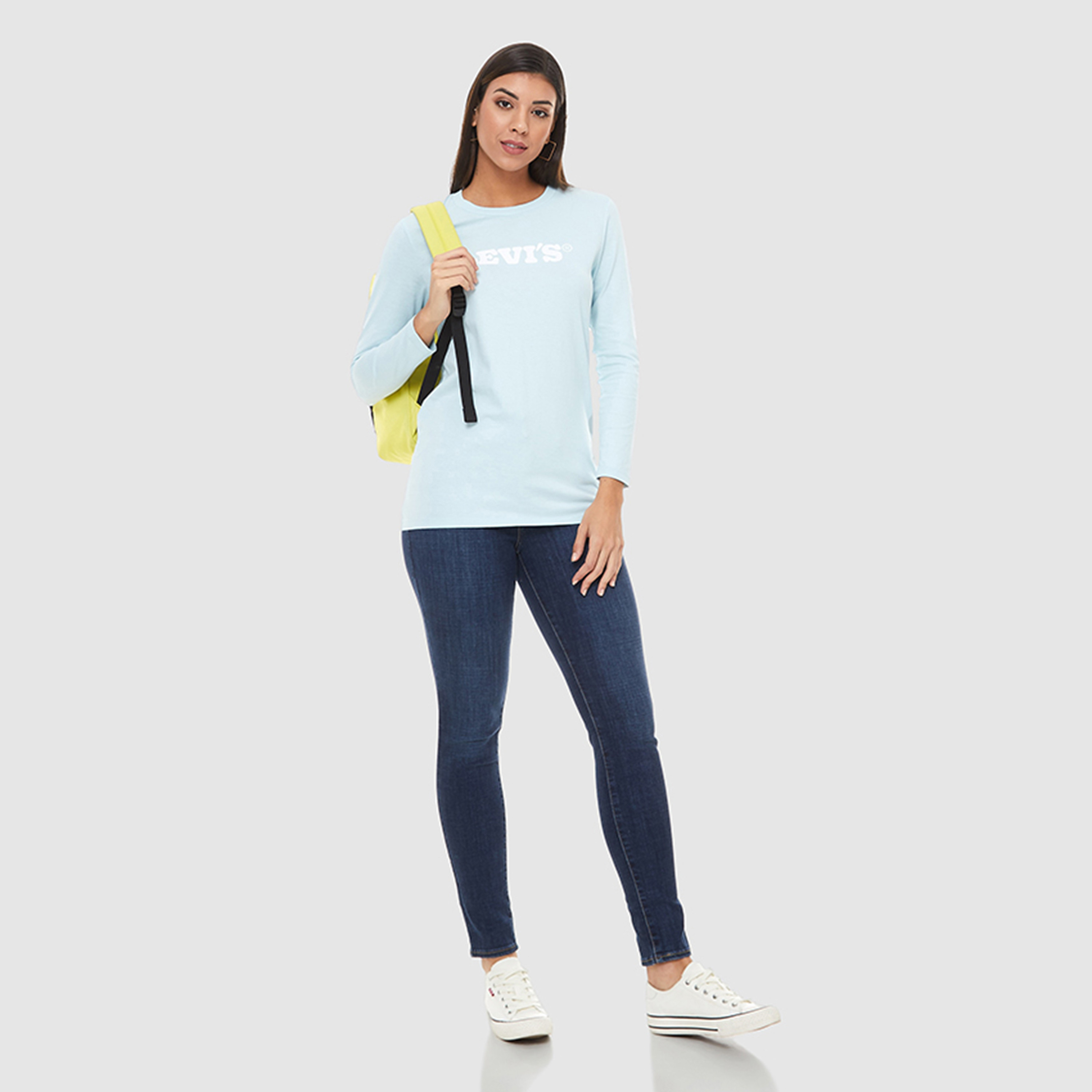 Levi's Women Blue Logo Crew Neck Long Sleeves T-Shirt-women-clothing-tshirts-image-5