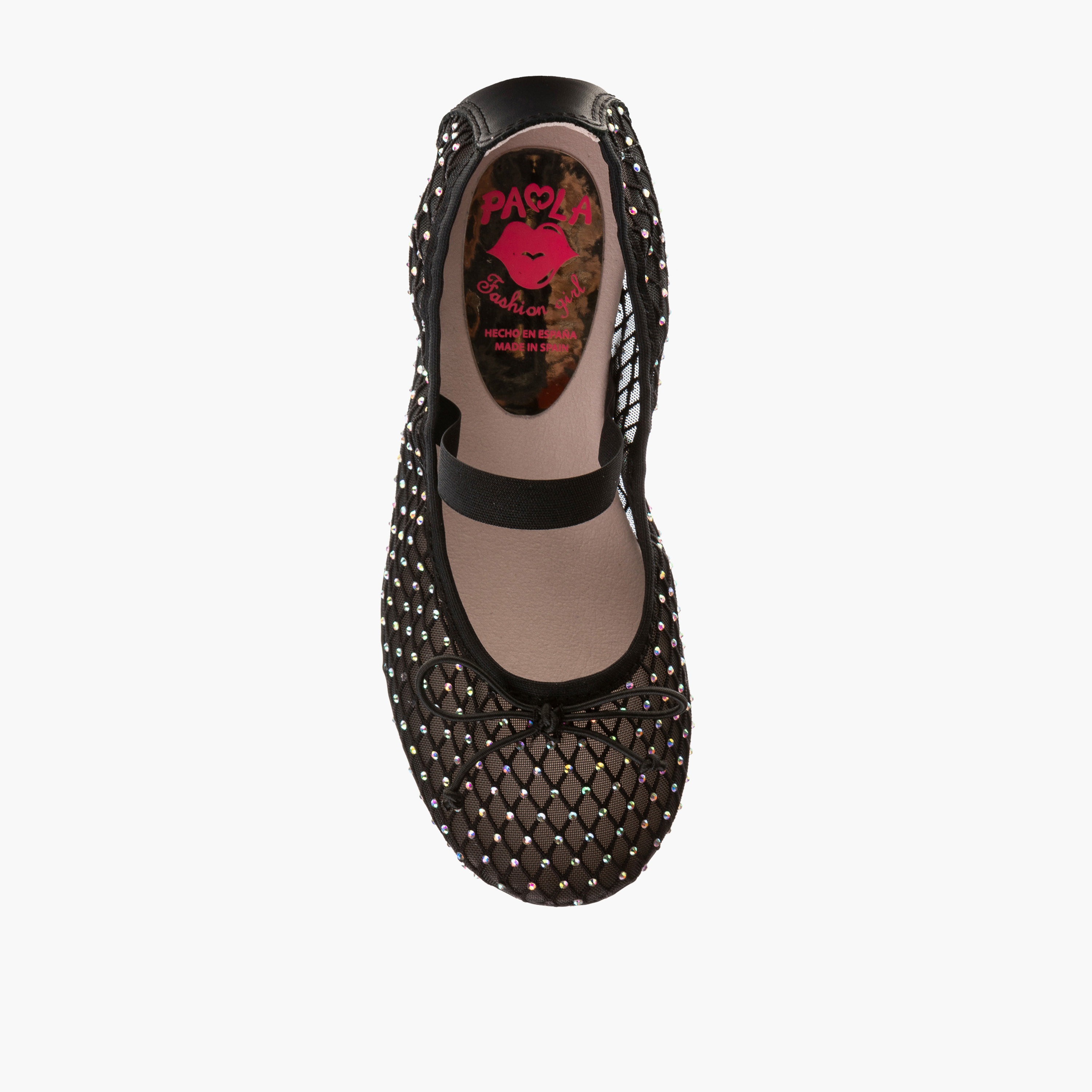 Pablosky Girls' Embellished Ballerina Shoes with Elasticated Strap-girls-shoes-ballerinas-image-4