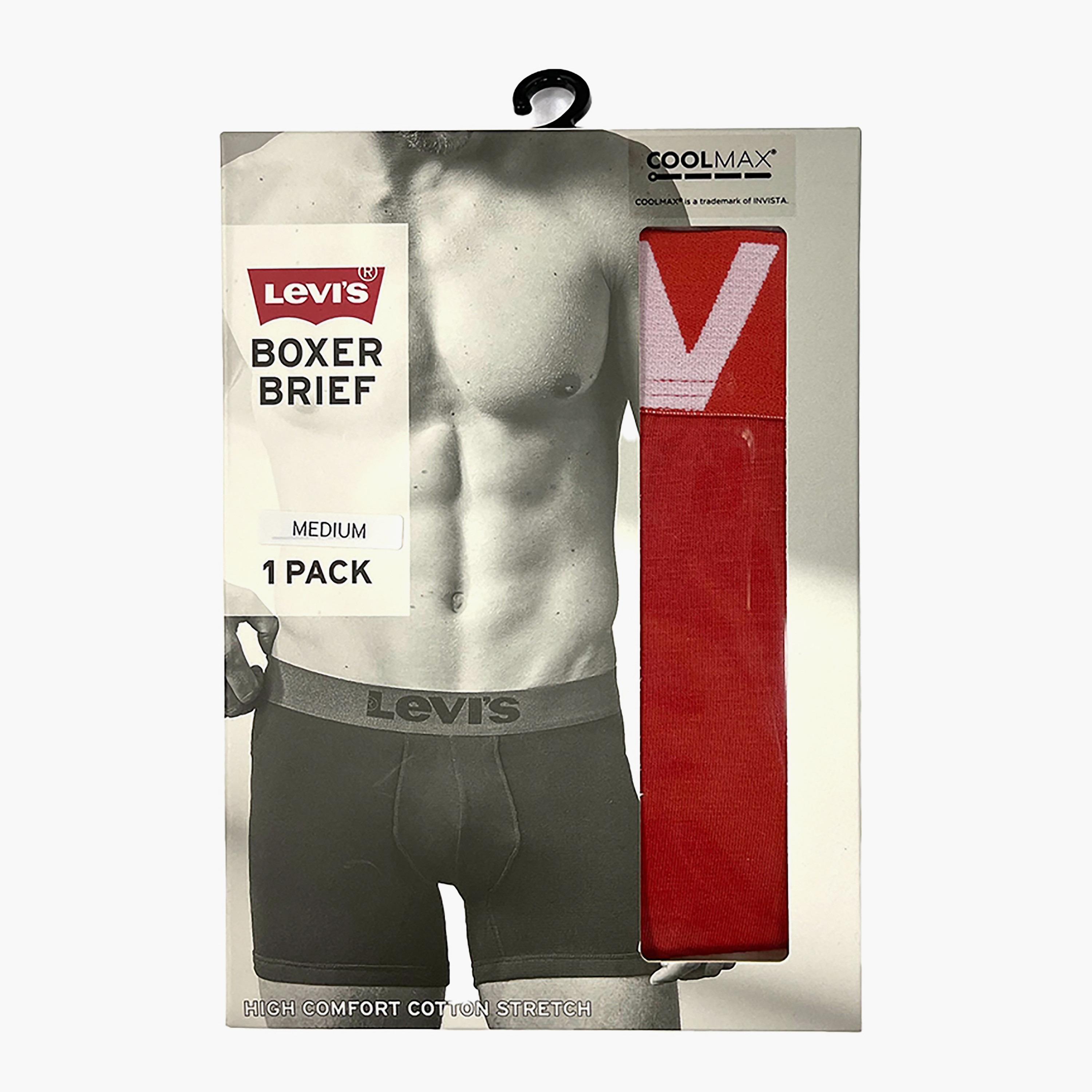 سراويل داخلية للرجال بحزام خصر مطاطي وطباعة العلامة التجارية باللون الأحمر من Levi-men-clothing-innerwear-underwear-image-3
