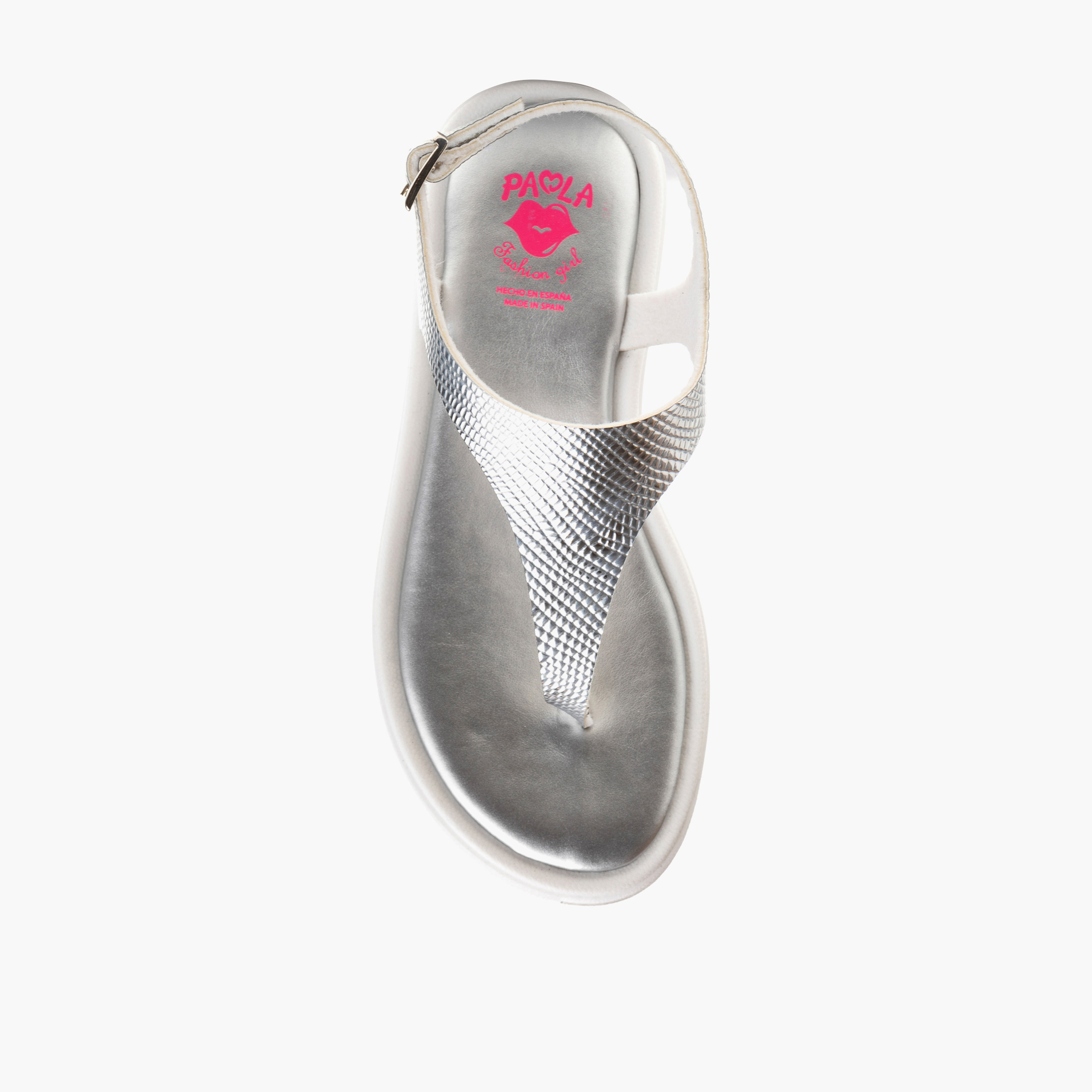 Pablosky Girls' Textured Sandals with Buckle Closure-girls-shoes-sandals-image-4