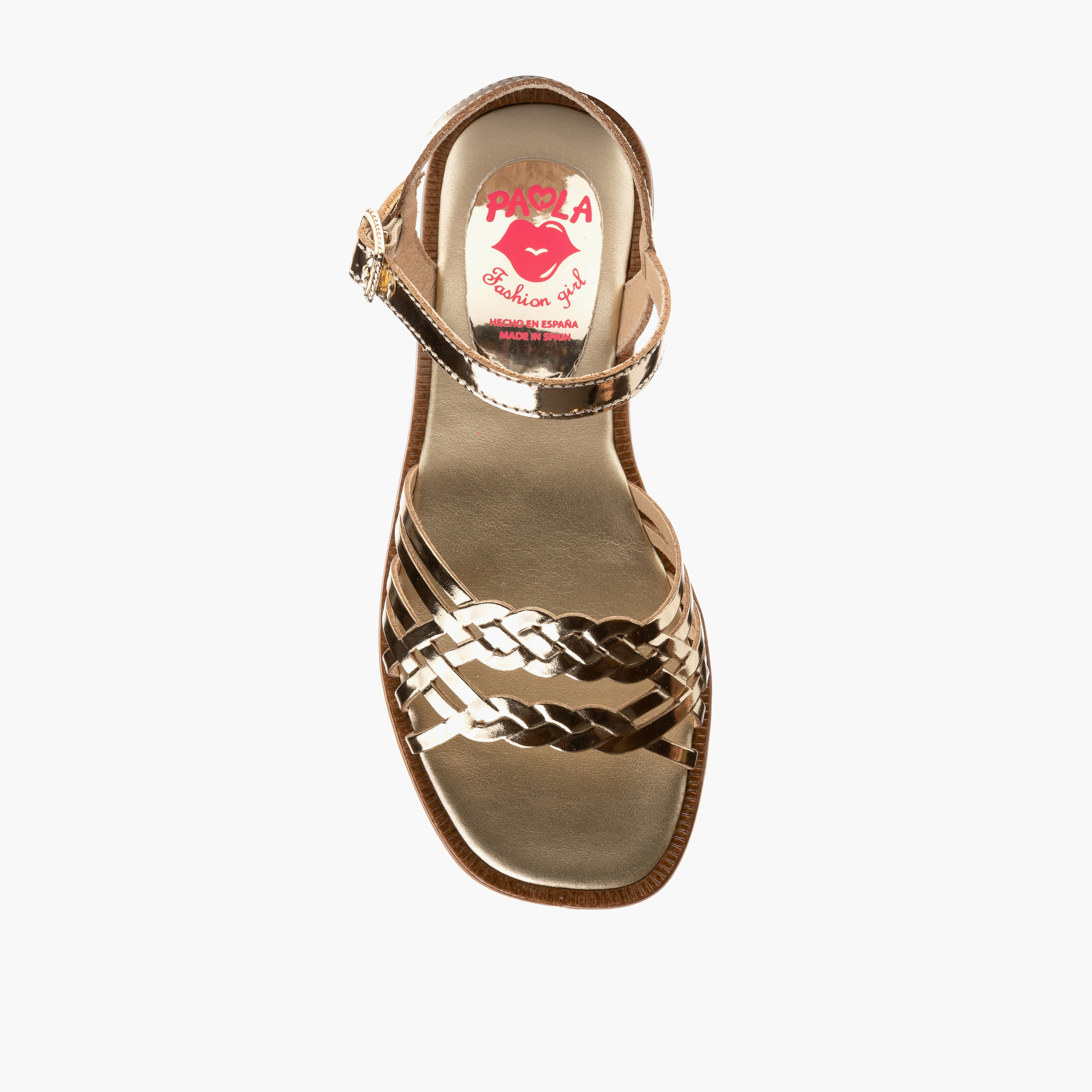 Pablosky Girls' Cross Strap Sandals with Buckle Closure-girls-shoes-sandals-image-4