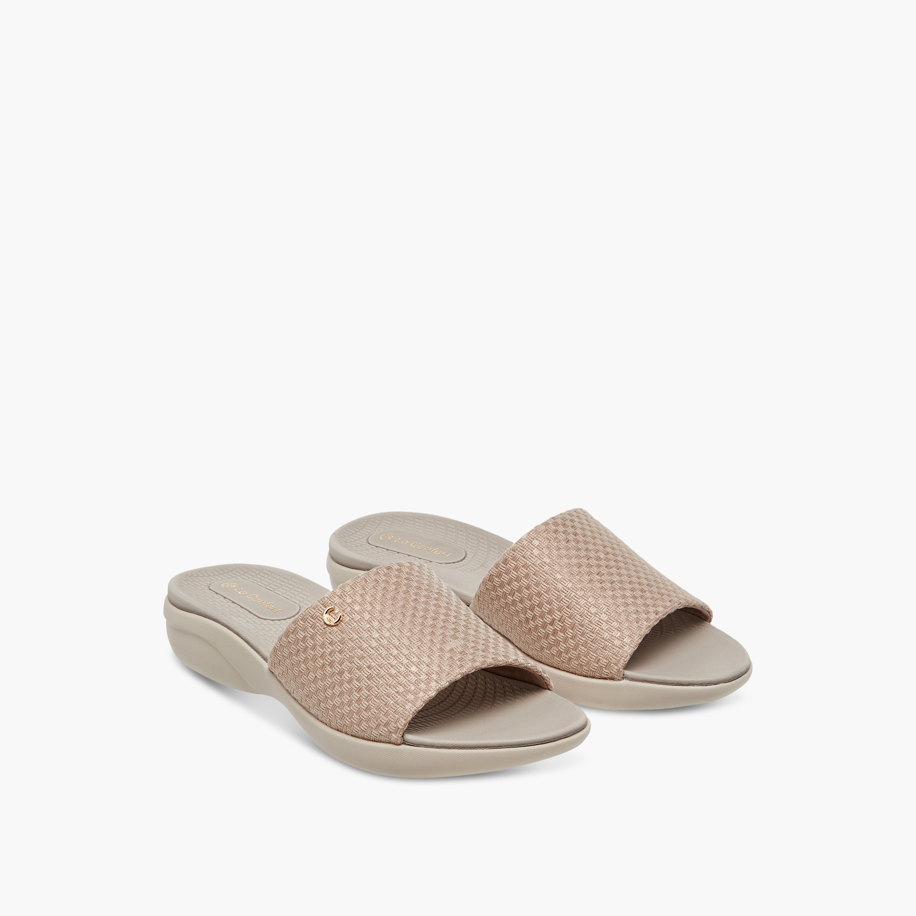 Le Confort Textured Slip-On Comfort Sandals-women-shoes-flats-sandals-image-1