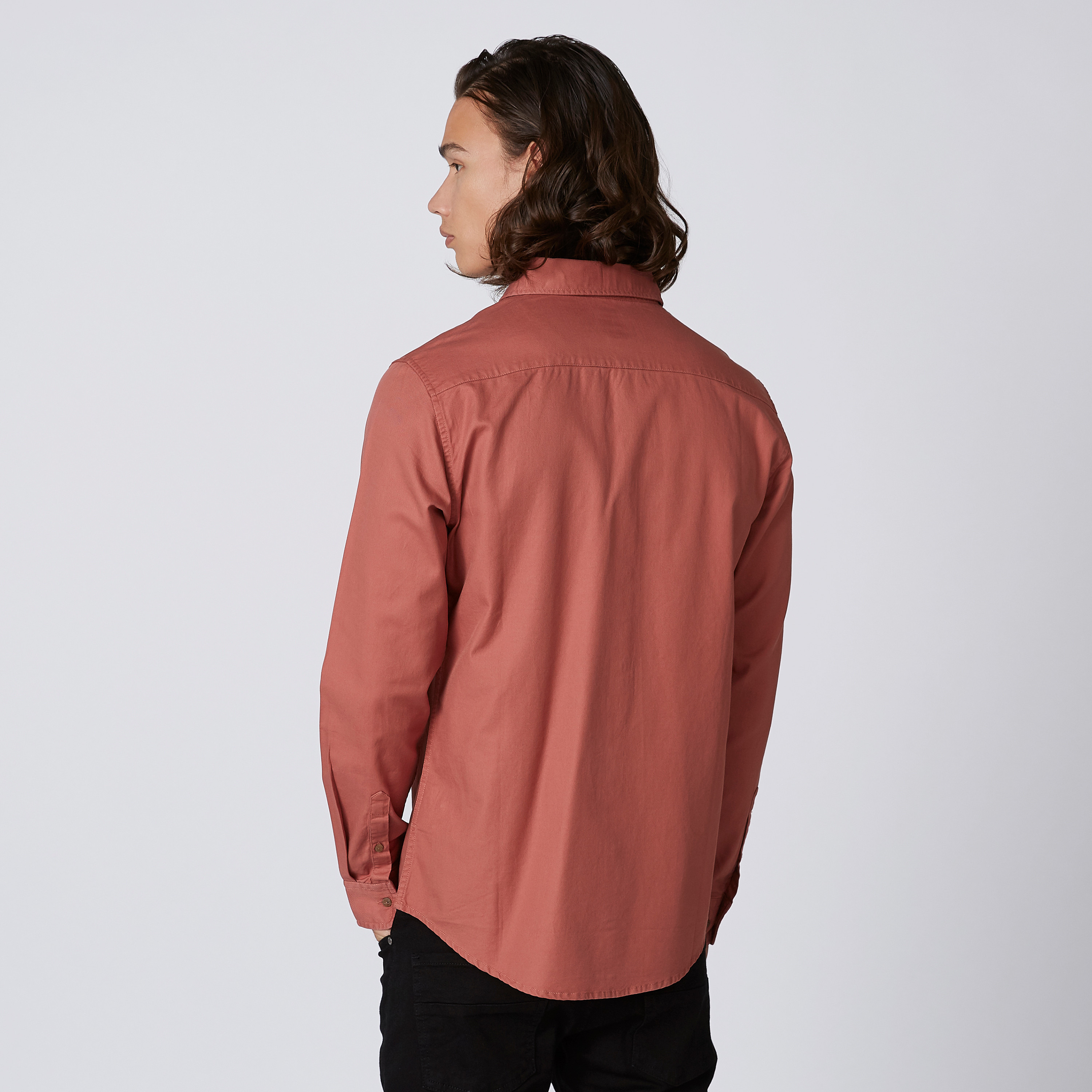 Being Human Plain Shirt with Spread Collar and Long Sleeves-men-clothing-shirts-image-7
