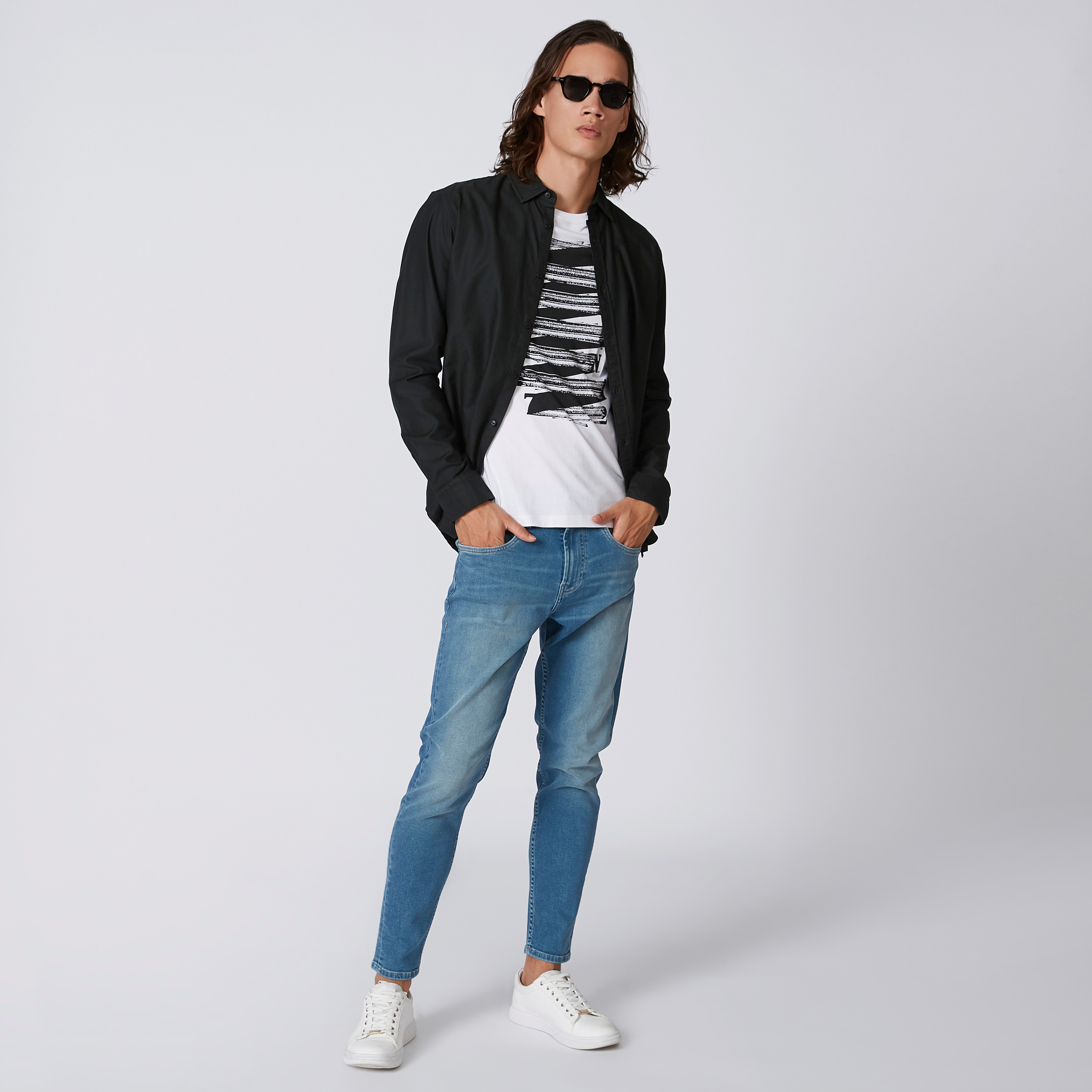 Being Human Plain Shirt with Spread Collar and Long Sleeves-men-clothing-shirts-image-5