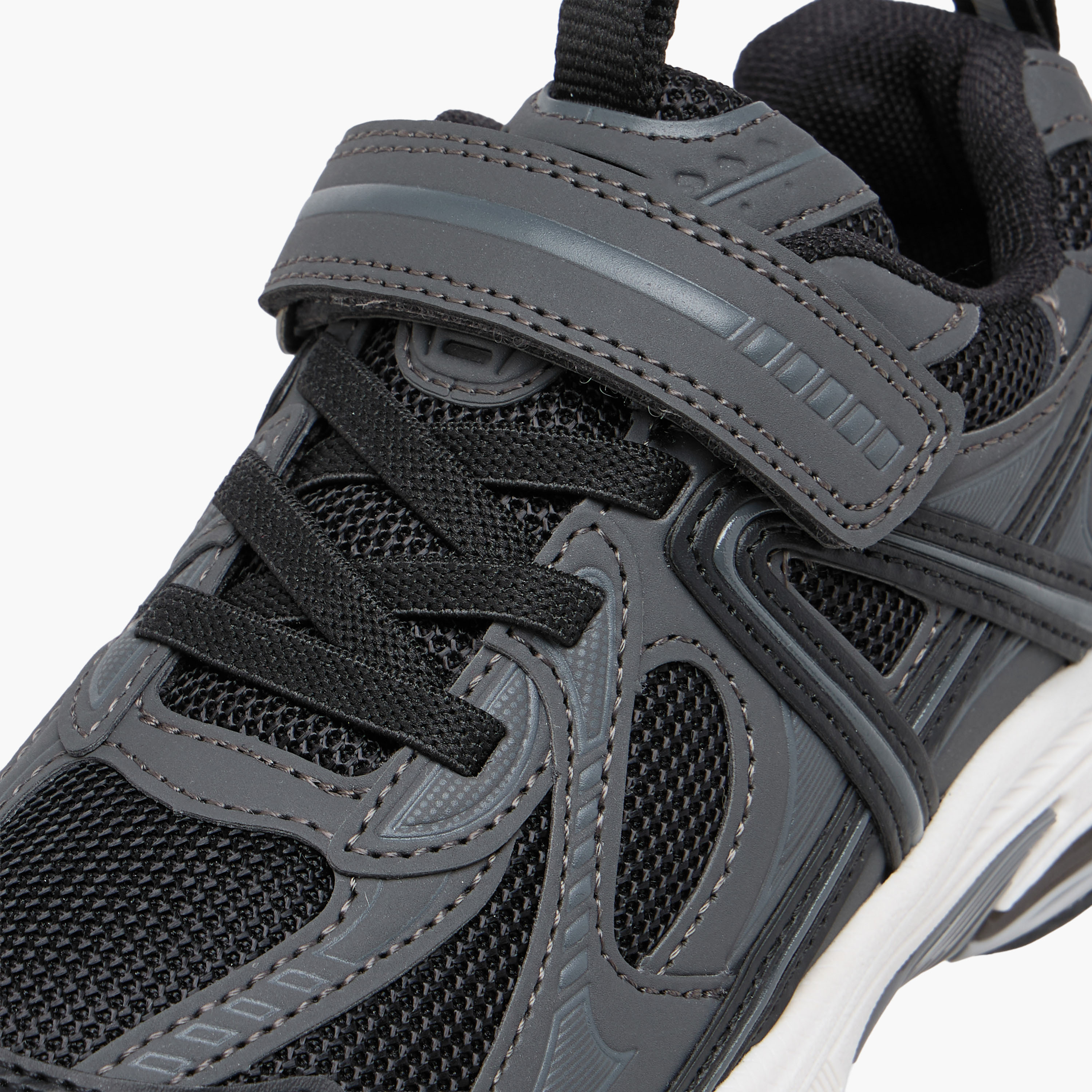 Juniors Panelled Sneakers with Hook and Loop Closure-boys-shoes-sneakers-image-4