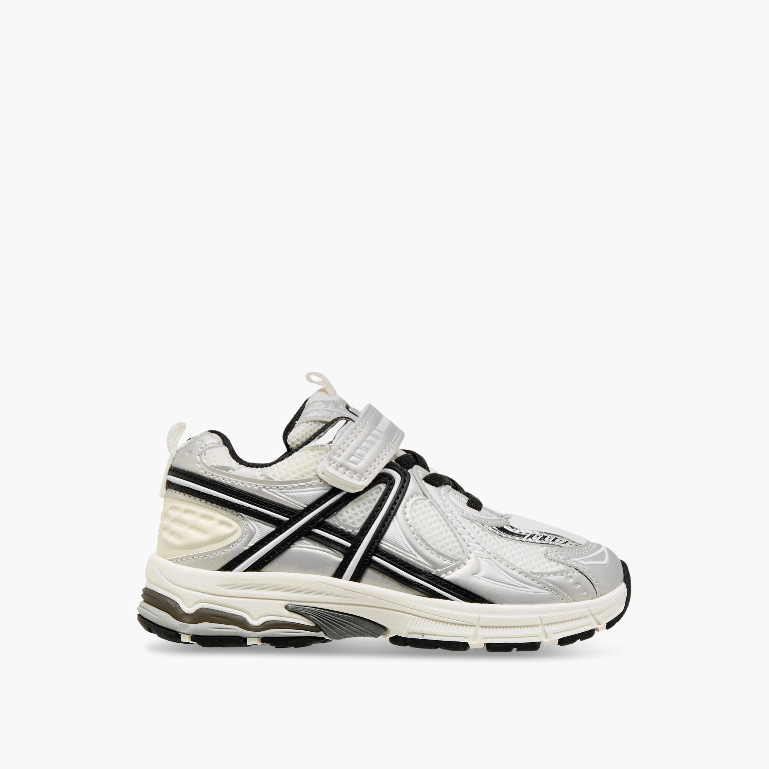 Juniors Panelled Sneakers with Hook and Loop Closure-girls-shoes-sneakers-image-3