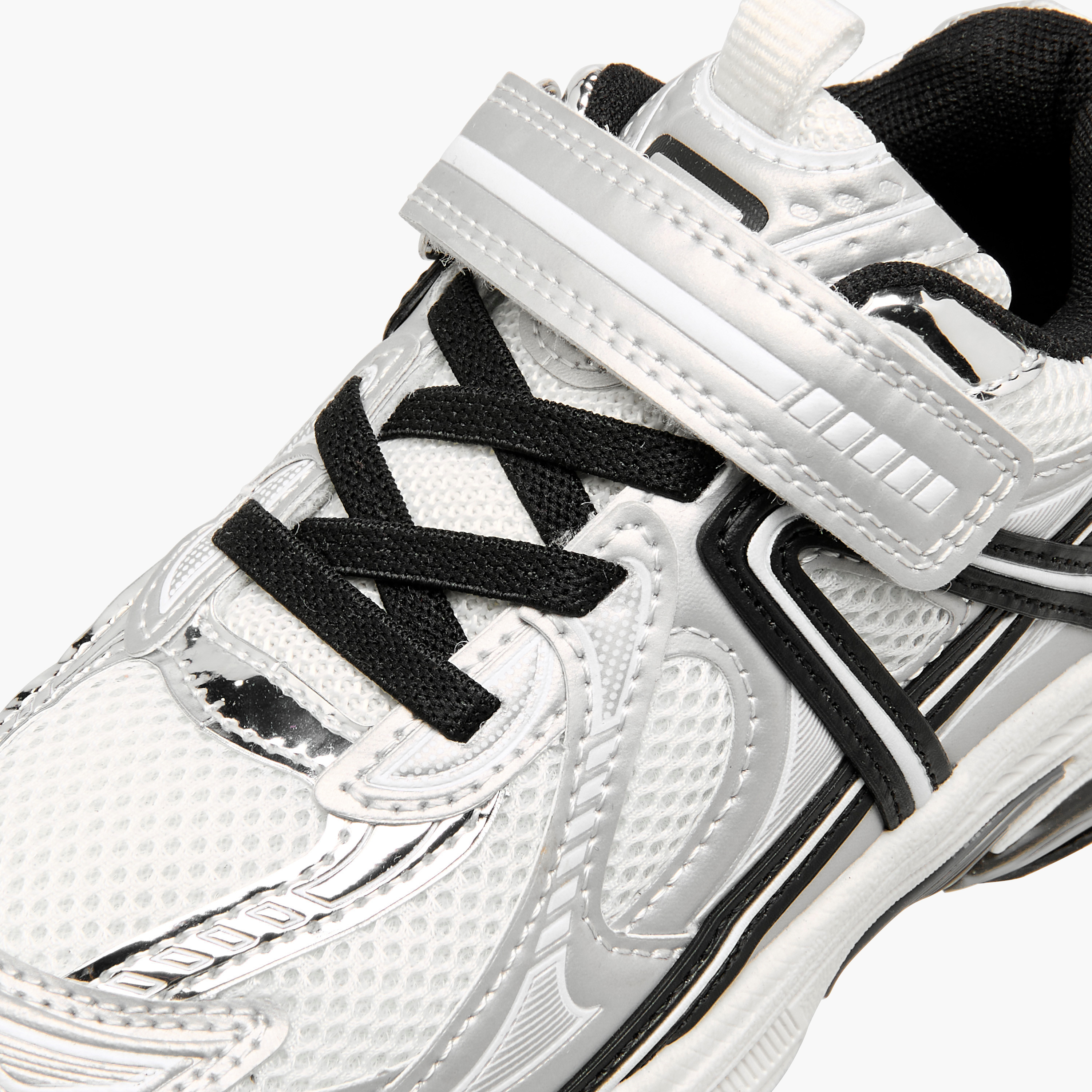 Juniors Panelled Sneakers with Hook and Loop Closure-girls-shoes-sneakers-image-4