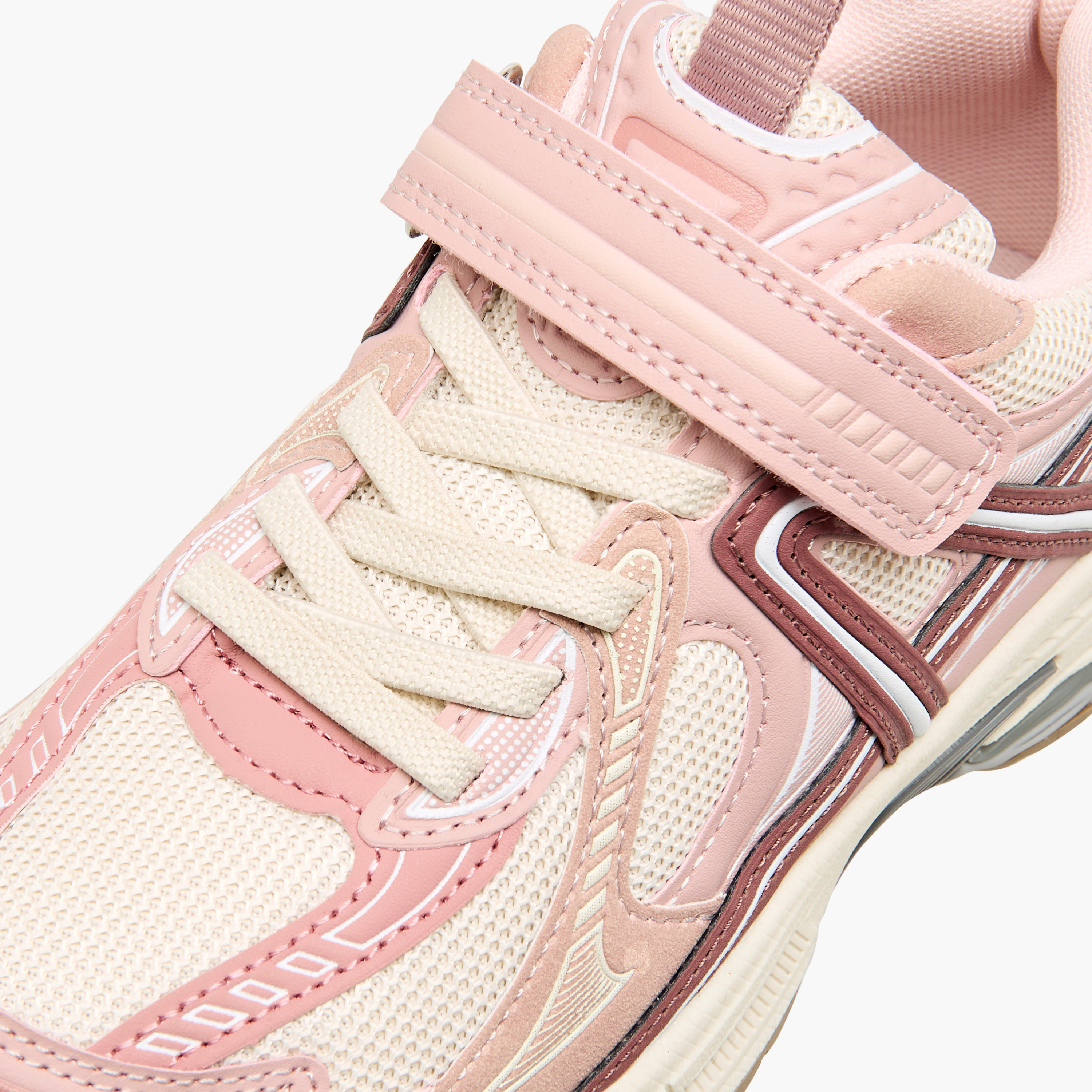 Little Missy Panelled Sneakers with Hook and Loop Closure-girls-shoes-sneakers-image-4