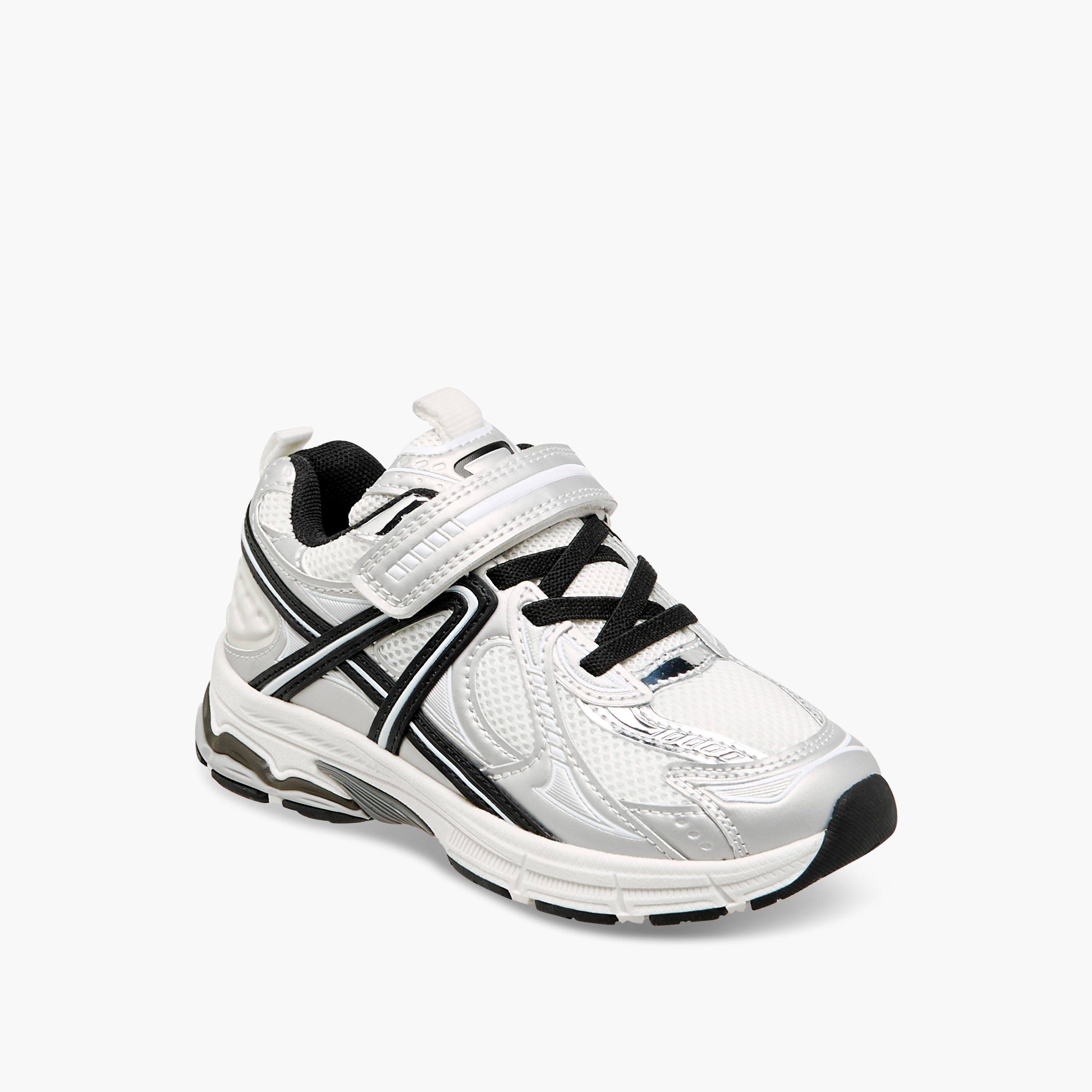 Little Missy Panelled Sneakers with Hook and Loop Closure-girls-shoes-sneakers-image-2