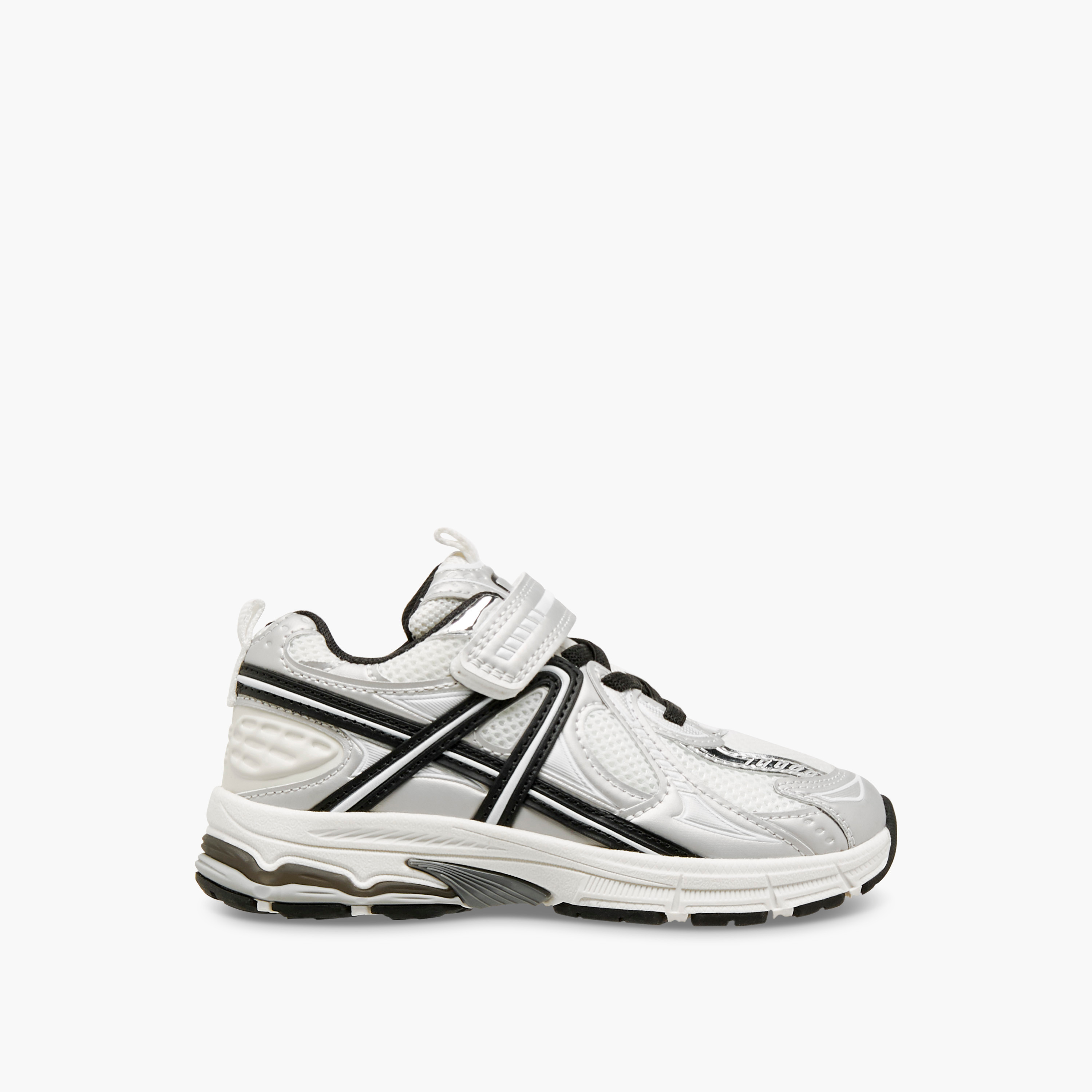 Little Missy Panelled Sneakers with Hook and Loop Closure-girls-shoes-sneakers-image-3