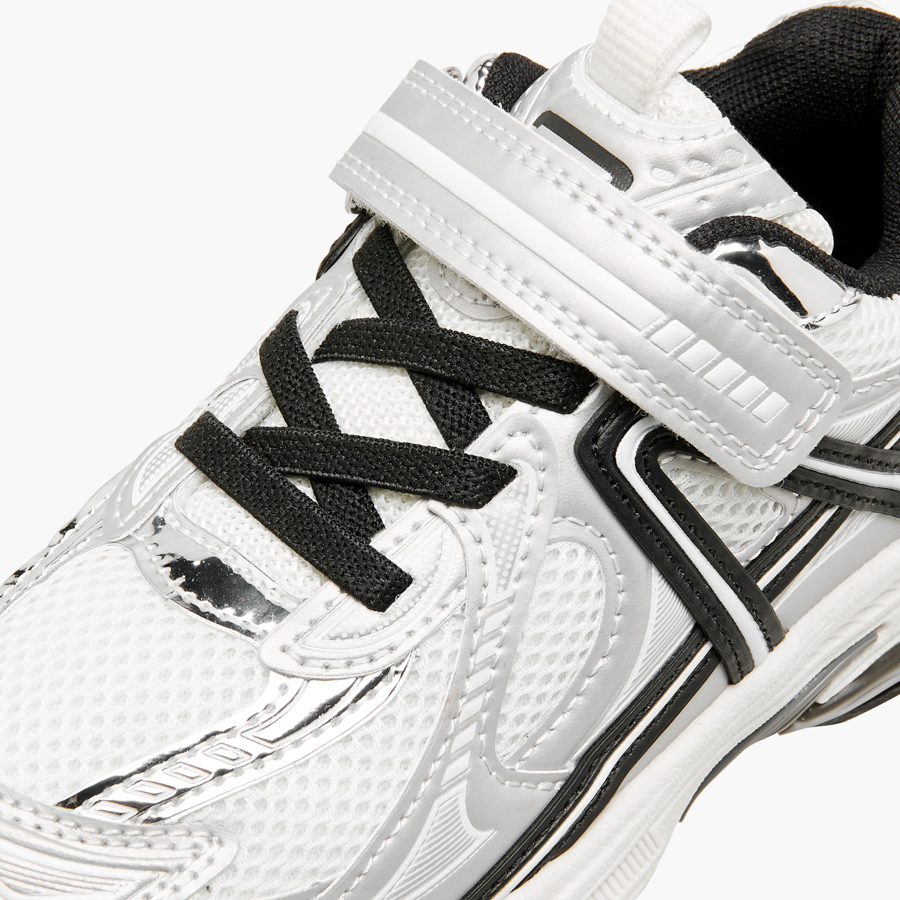 Little Missy Panelled Sneakers with Hook and Loop Closure-girls-shoes-sneakers-image-4
