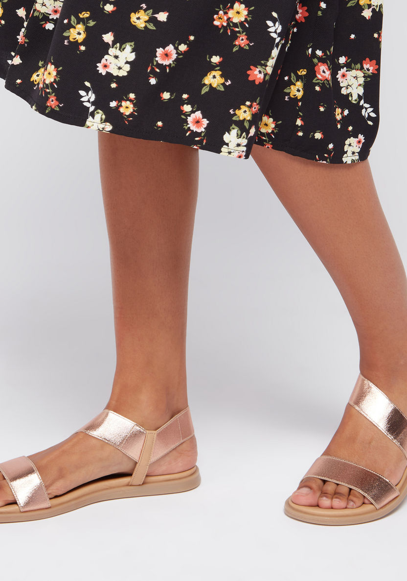 Strap Sandals with Elastic Closure-Women%27s Flat Sandals-image-1