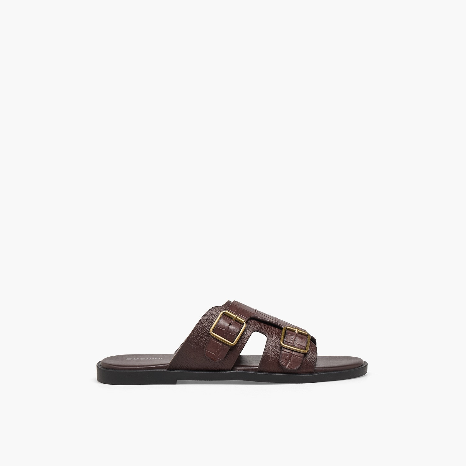 Duchini Men Textured Buckle Accent Sandals-men-shoes-sandals-image-3