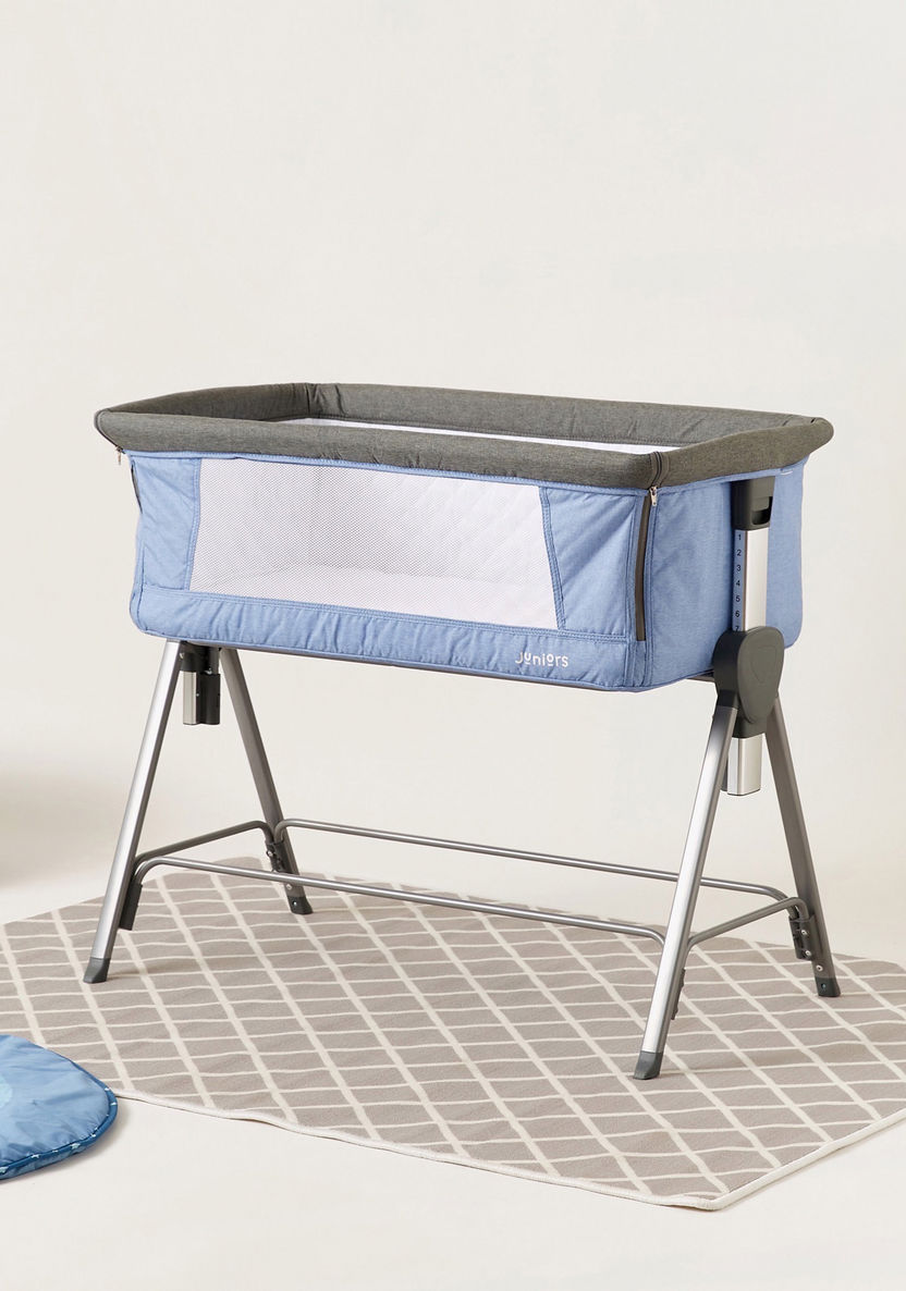 Juniors Percy Baby Co-sleeper - Blue and Grey ( Up to 6 months)-Cradles and Bassinets-image-0