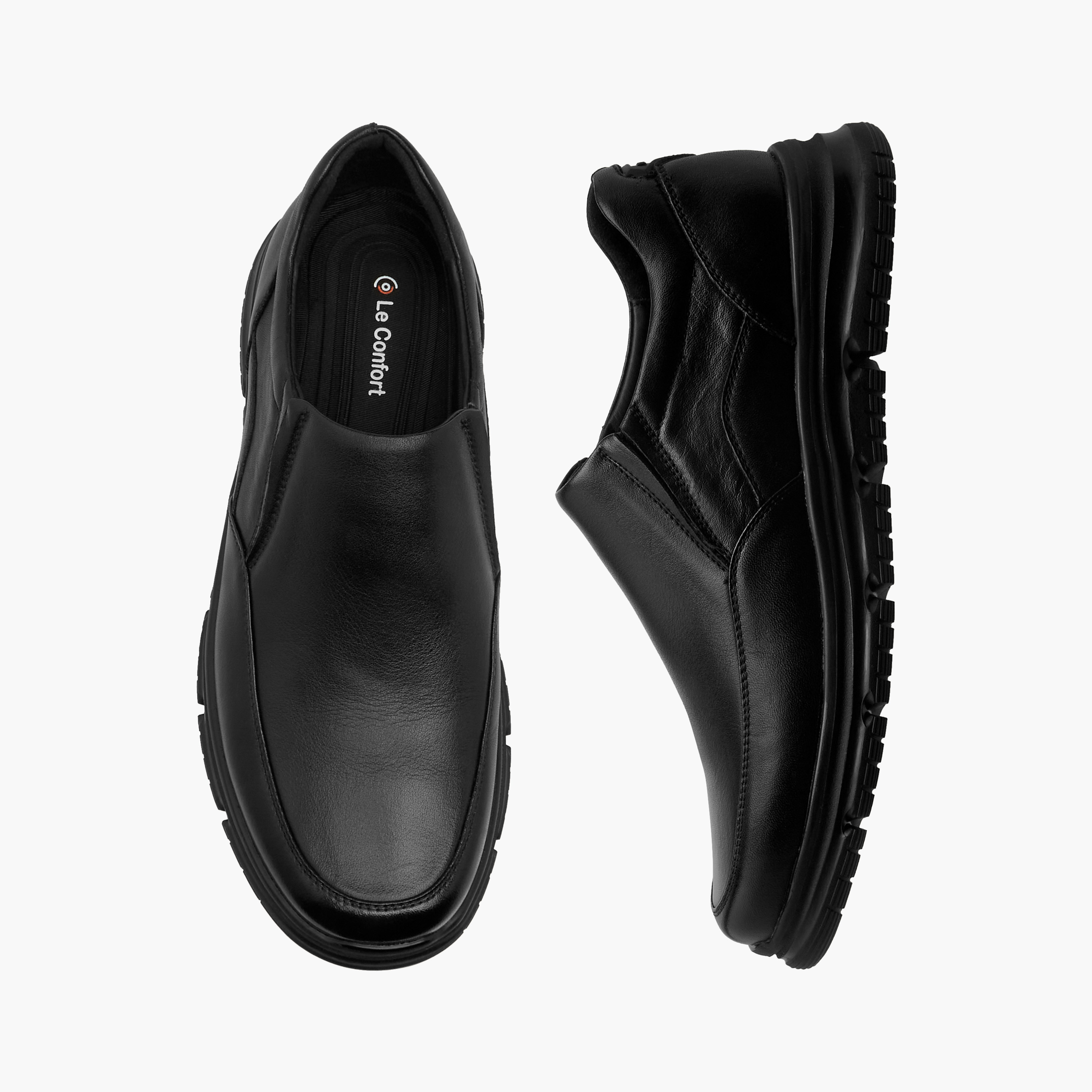 حذاء سهل الارتداء جلد سادة من لو كونفورت-men-shoes-formalshoes-image-1