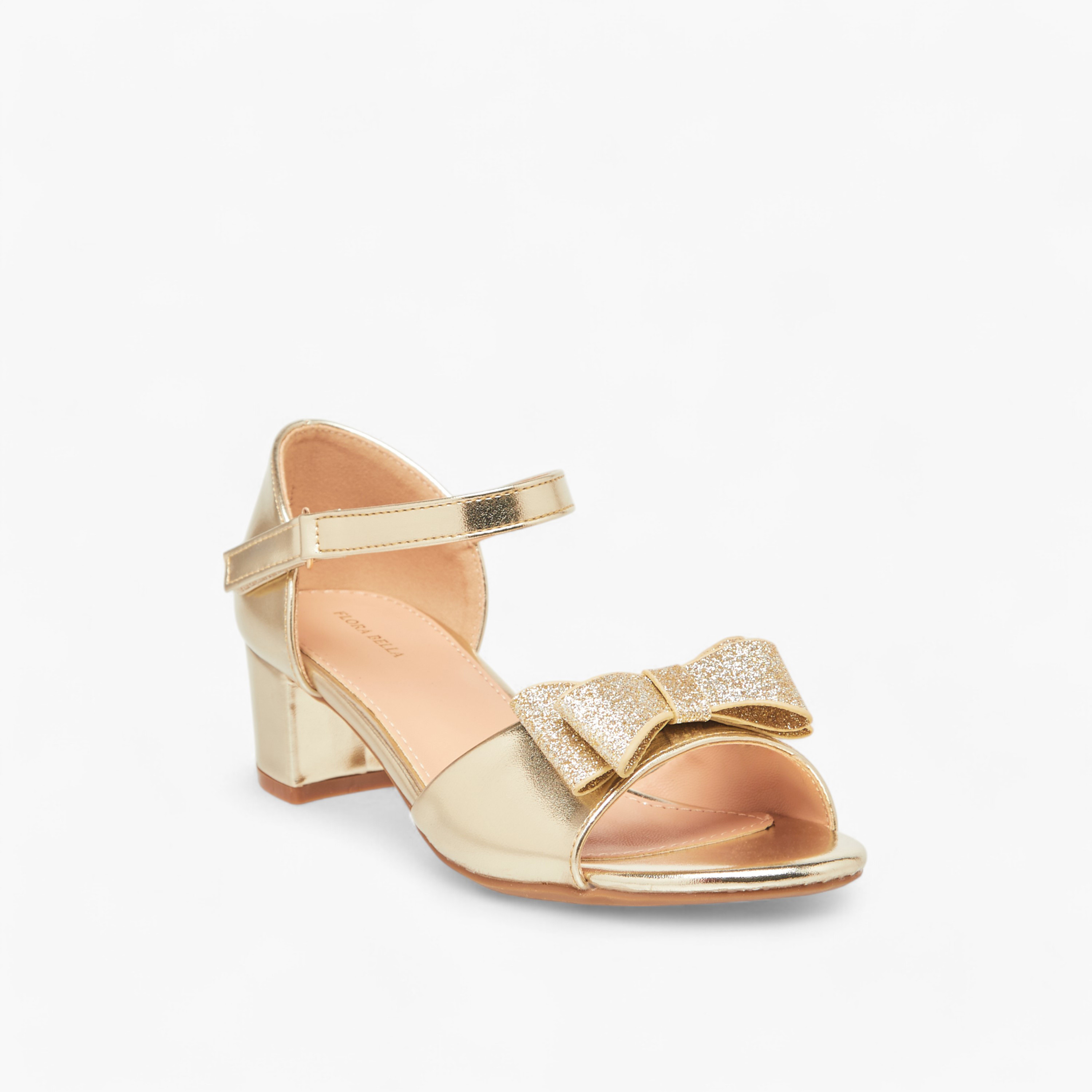 Flora Bella Bow Applique Sandals with Hook and Loop Closure-girls-shoes-sandals-image-2