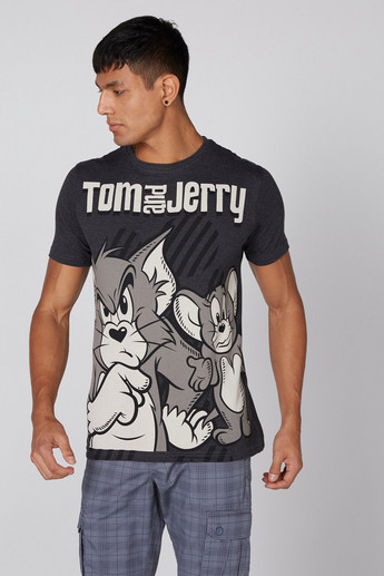 Buy Round | Short and Jerry Centrepoint Online T-Shirt Printed Sleeves Bahrain Men\'s and Neck Tom with