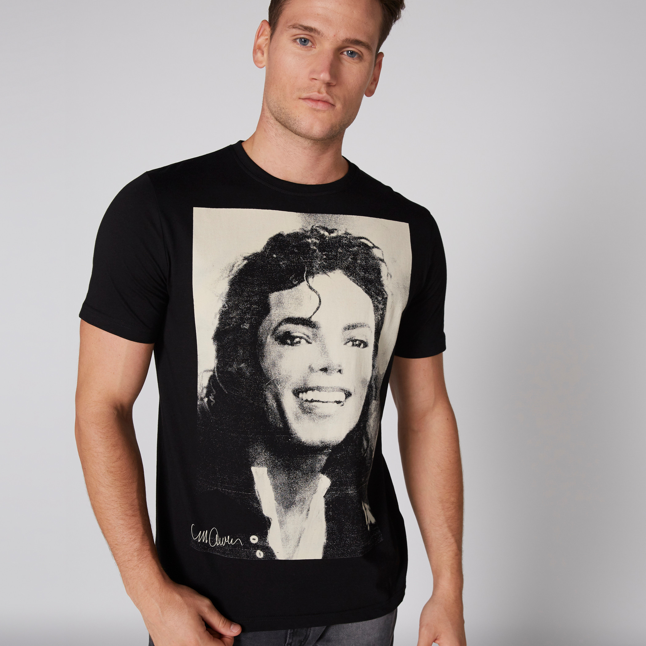 Michael Jackson Printed T-Shirt with Round Neck and Short Sleeves-men-clothing-tshirtsandpolos-tshirts-image-1