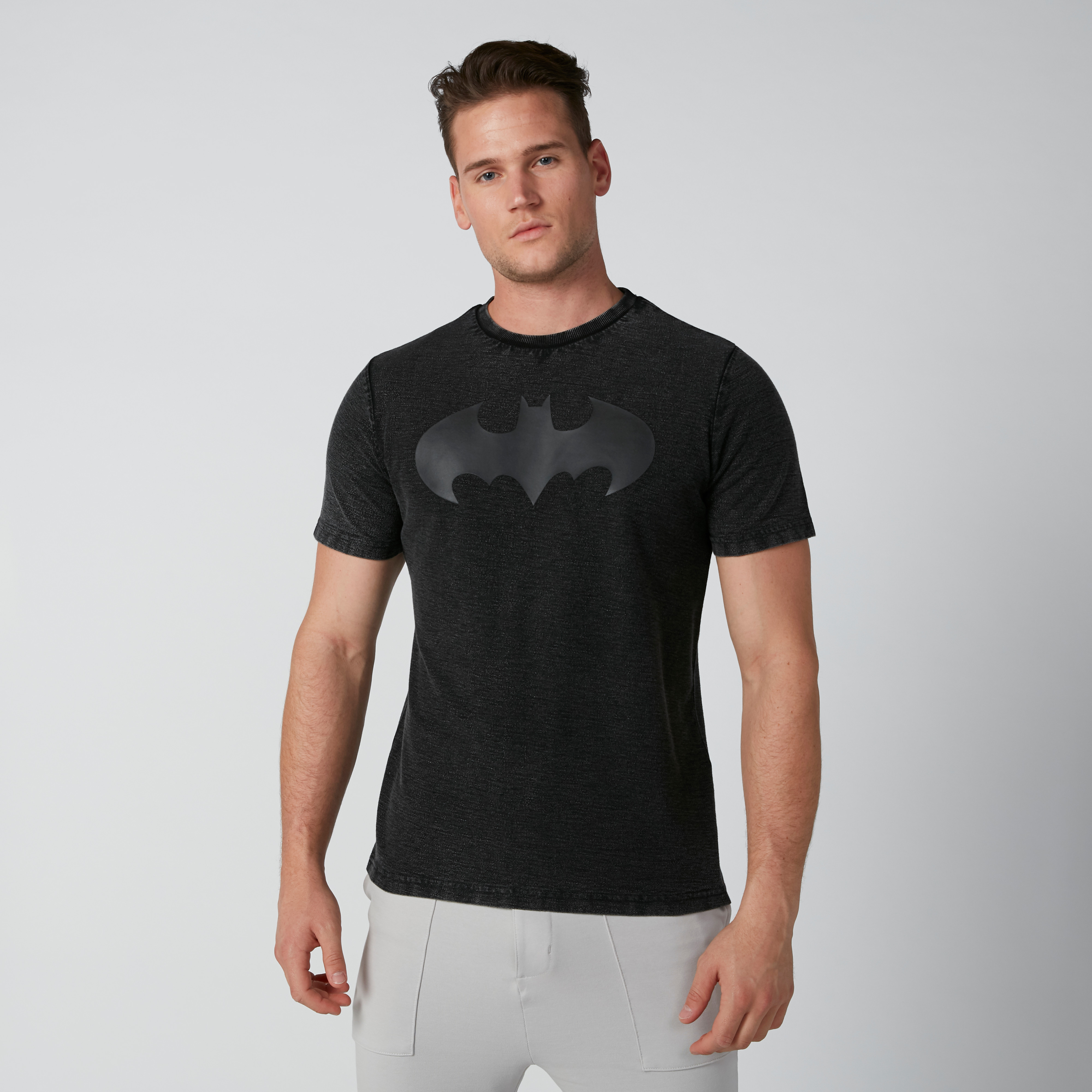 Batman Printed T Shirt with Round Neck and Short Sleeves