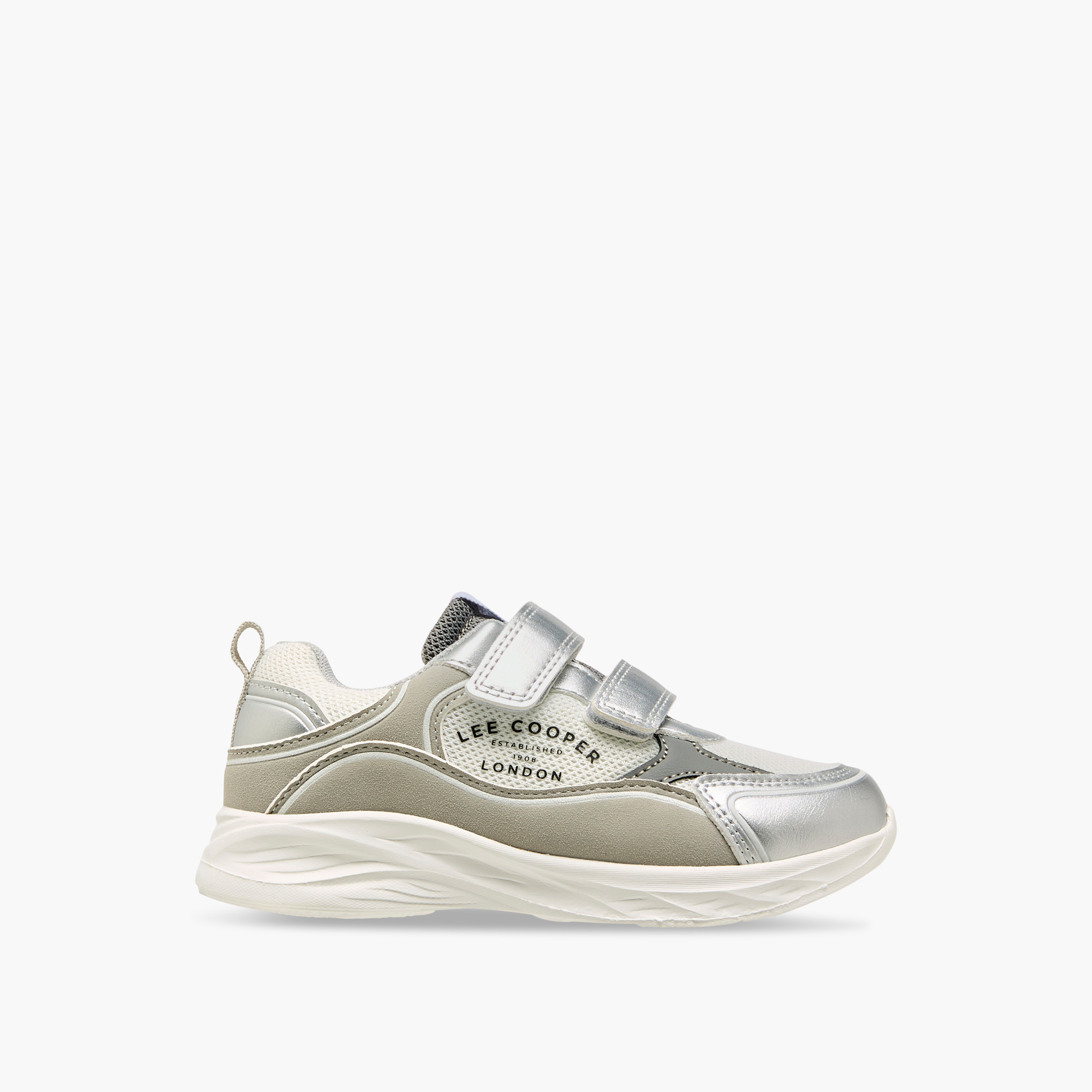 Lee Cooper Girls' Panelled Sneakers with Hook and Loop Closure-girls-shoes-sneakers-image-3