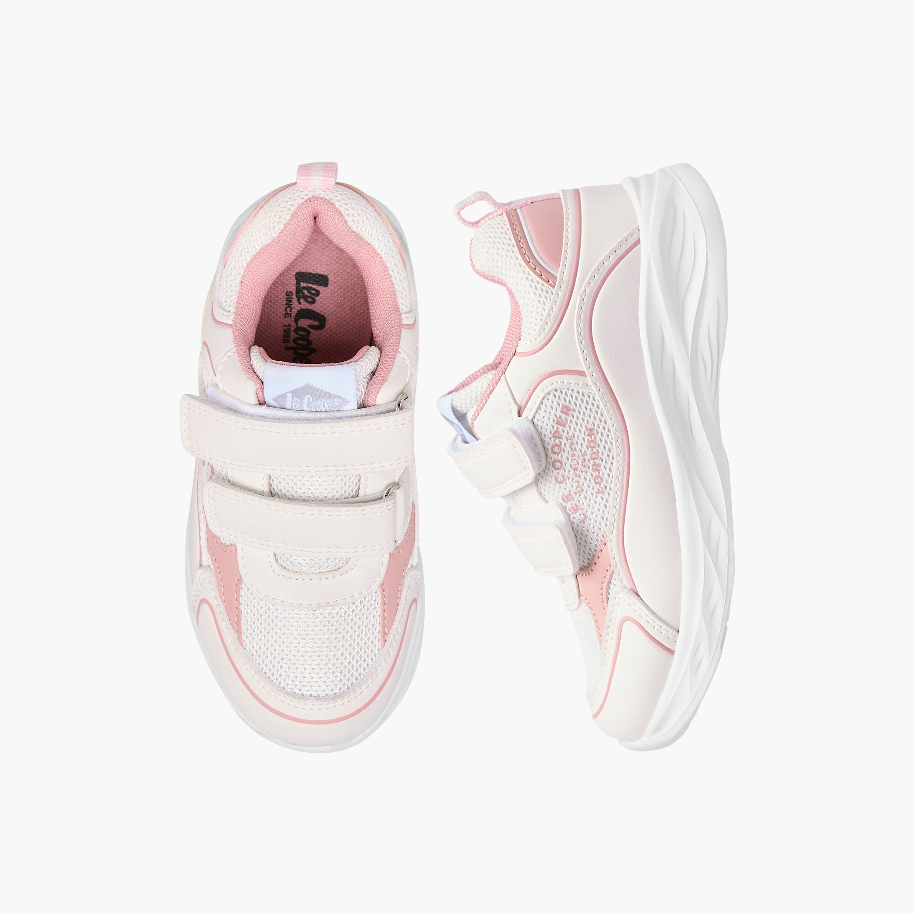 Lee Cooper Girls' Panelled Sneakers with Hook and Loop Closure-girls-shoes-sneakers-image-1