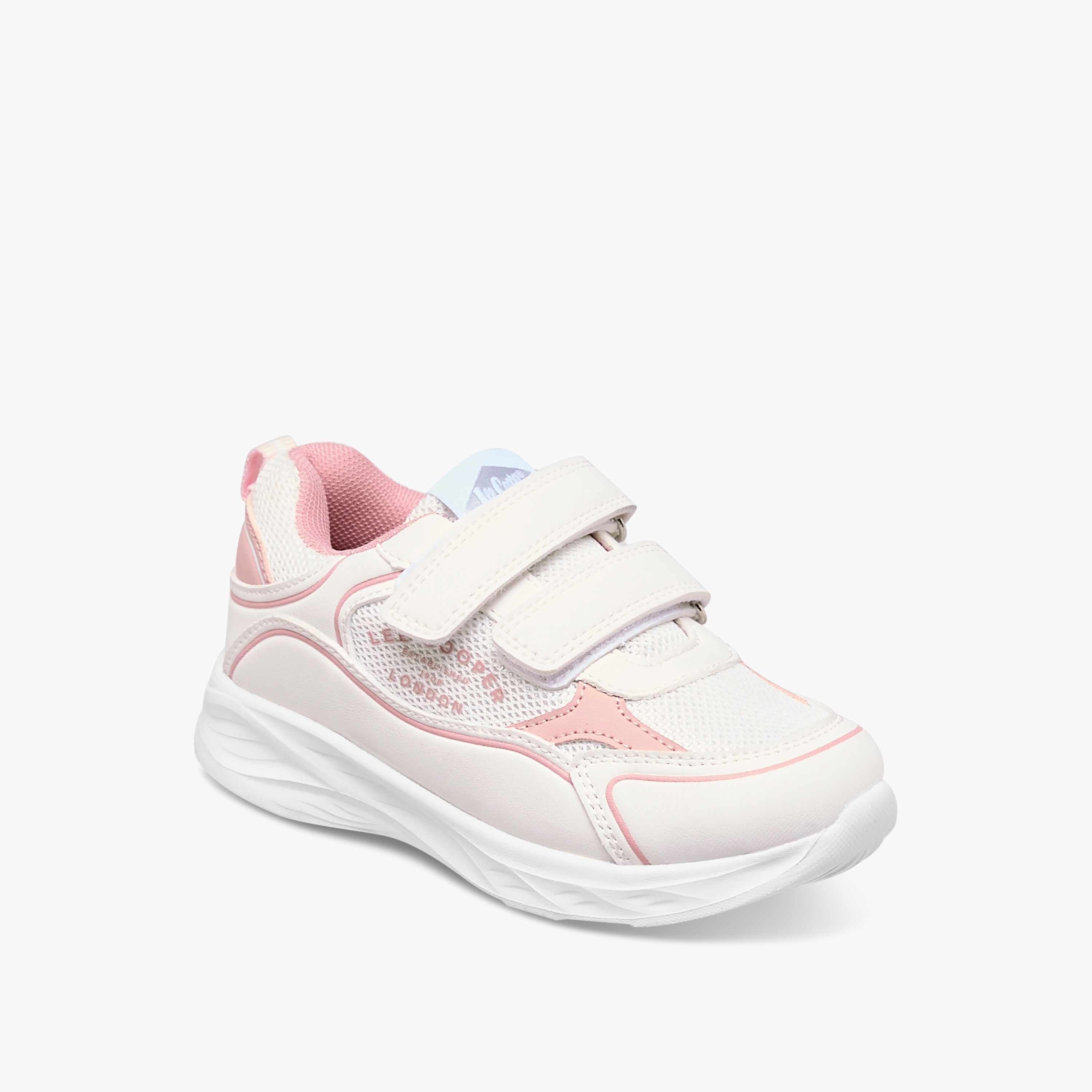 Lee Cooper Girls' Panelled Sneakers with Hook and Loop Closure-girls-shoes-sneakers-image-2