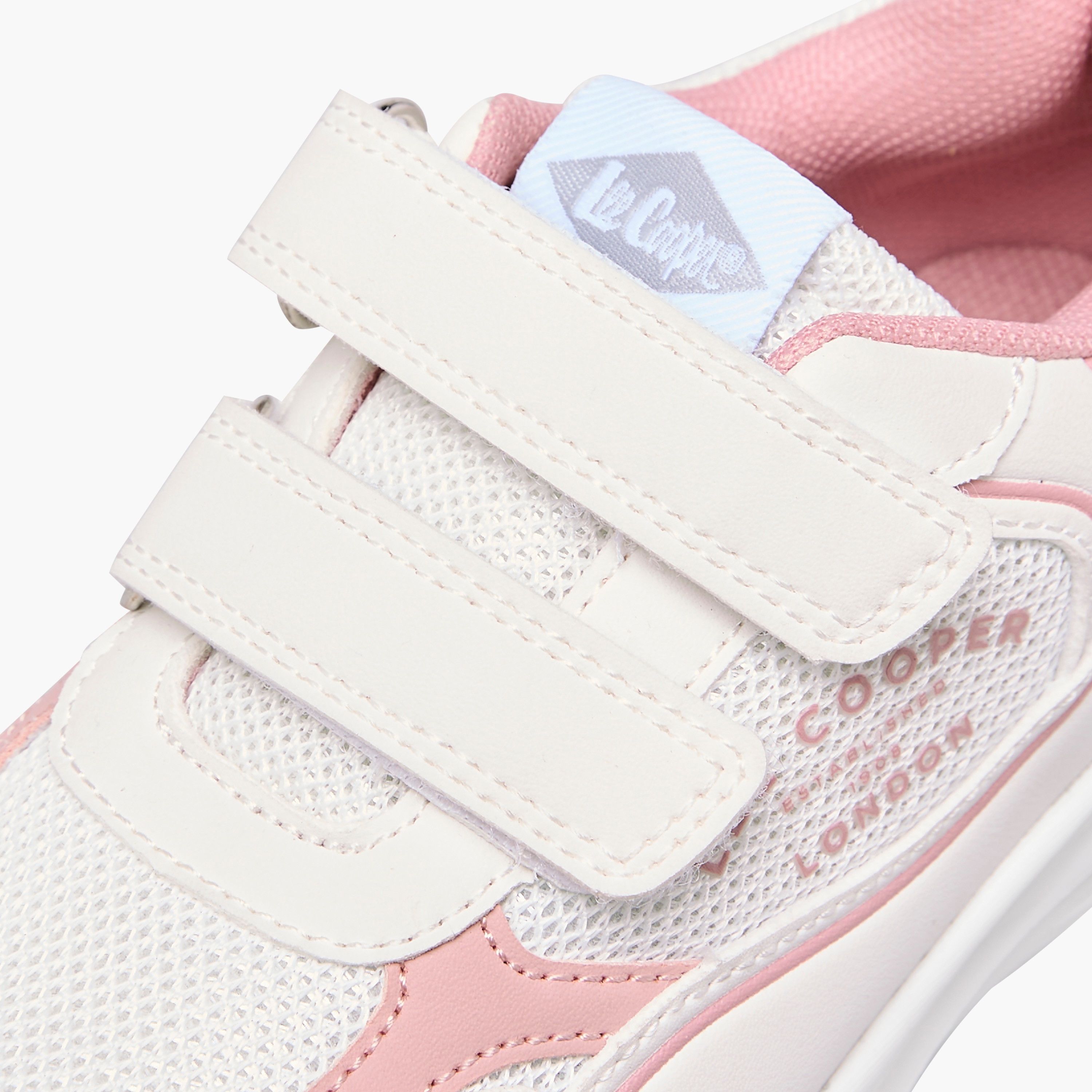 Lee Cooper Girls' Panelled Sneakers with Hook and Loop Closure-girls-shoes-sneakers-image-4