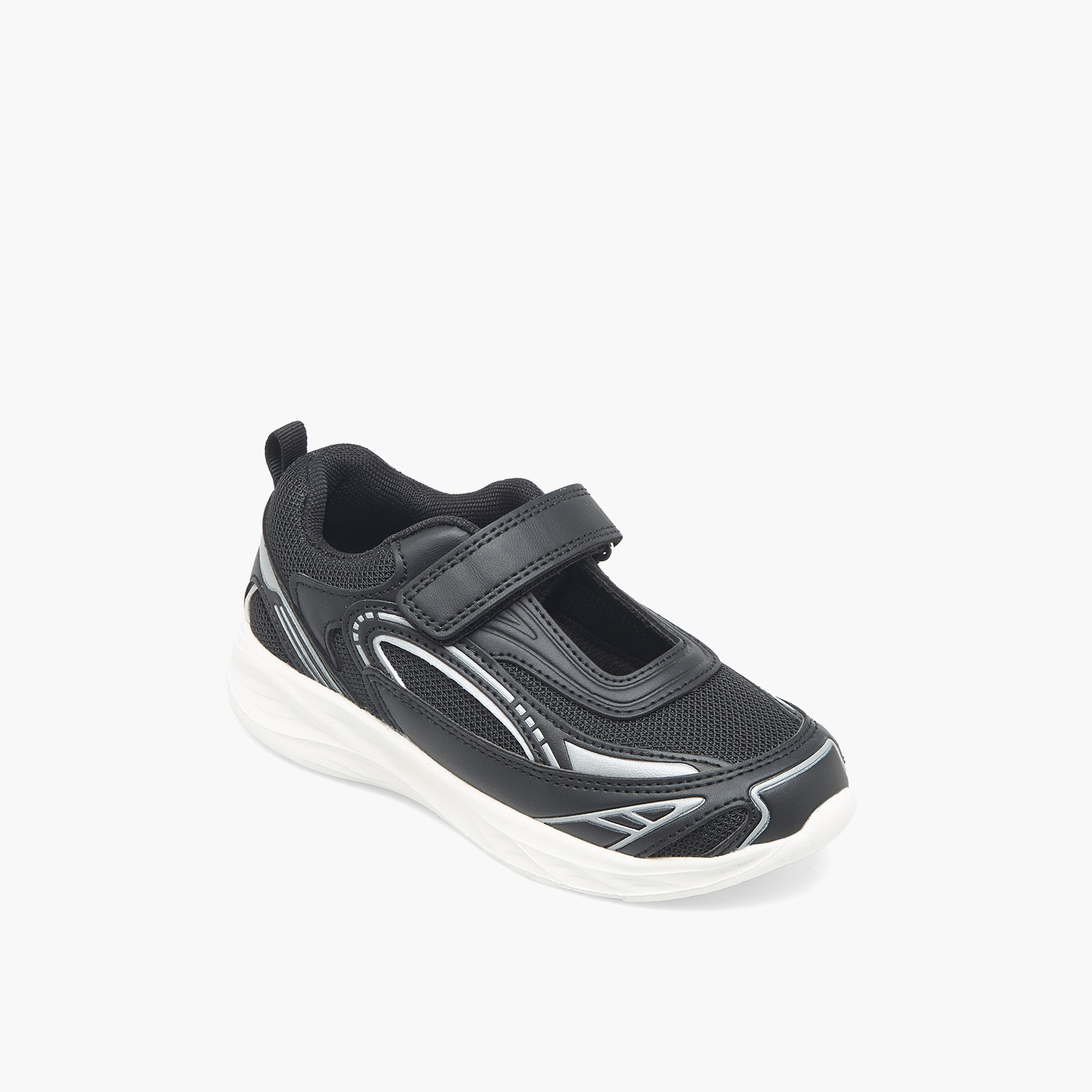 حذاء سنيكرز طول الكاحل بألواح وشريط إغلاق للبنات من جونيورز-girls-shoes-sneakers-image-2