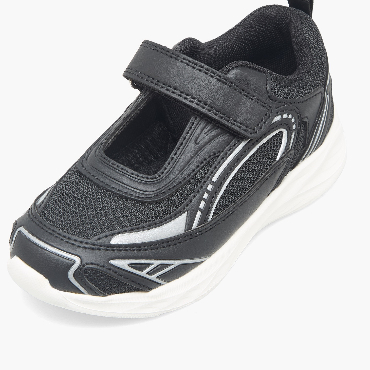 حذاء سنيكرز طول الكاحل بألواح وشريط إغلاق للبنات من جونيورز-girls-shoes-sneakers-image-4