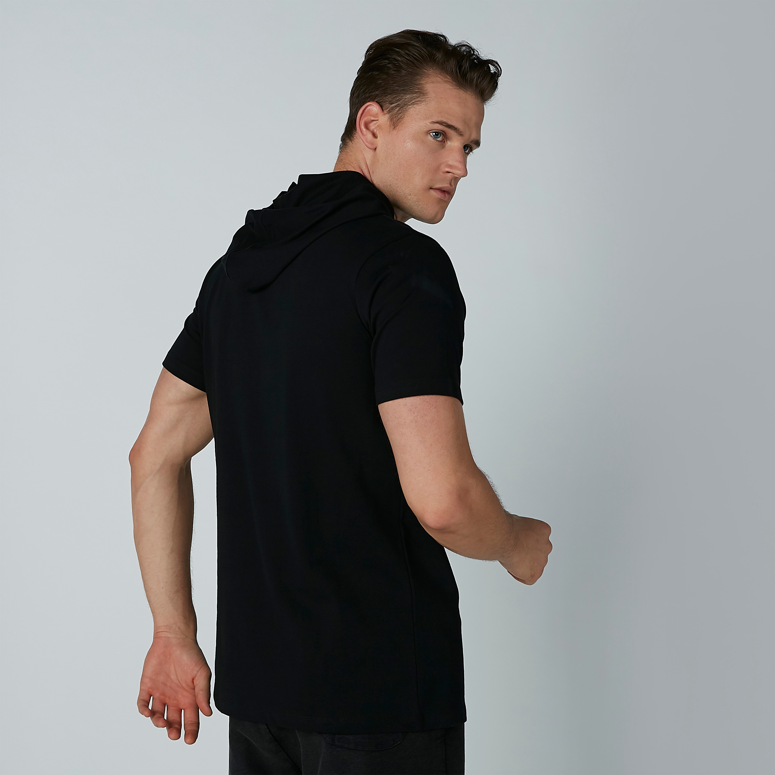 Mickey Mouse Printed T-shirt with Hood and Short Sleeves-men-clothing-tshirtsandpolos-tshirts-image-3