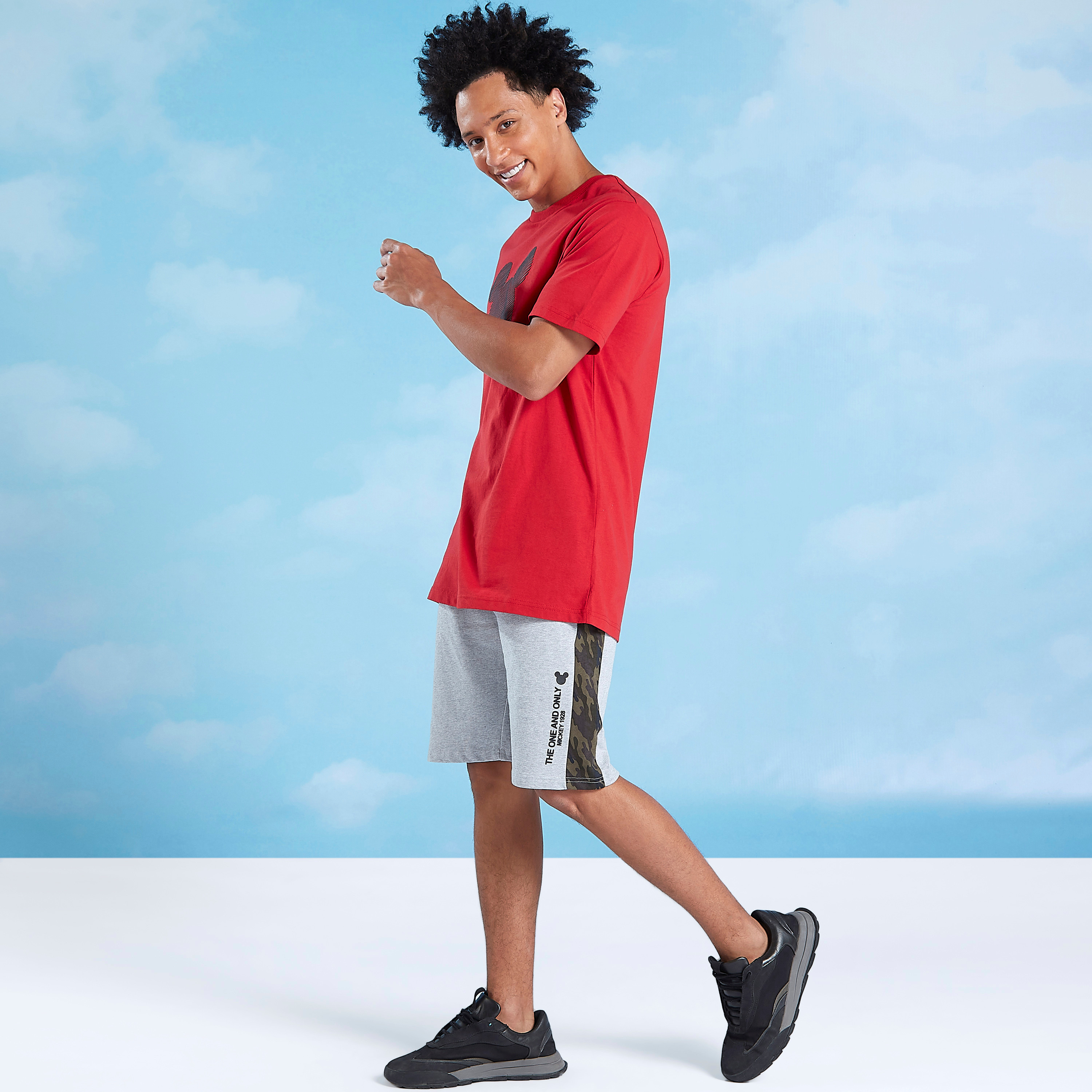 Mickey Mouse Printed T-shirt with Crew Neck and Short Sleeves-men-clothing-tshirtsandpolos-tshirts-image-2