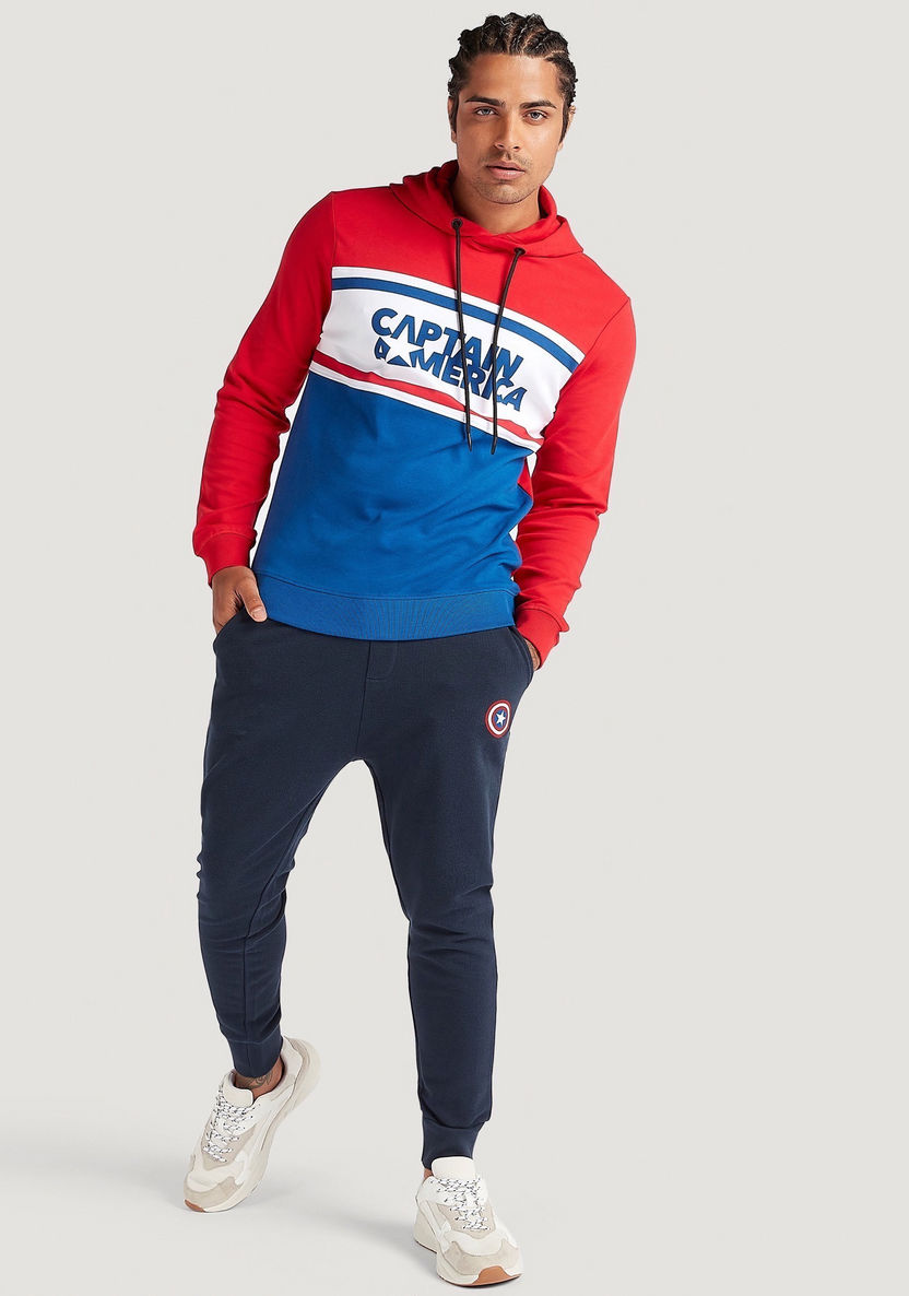 Captain America Print Hooded Sweatshirt with Long Sleeves-Hoodies and Sweatshirts-image-1