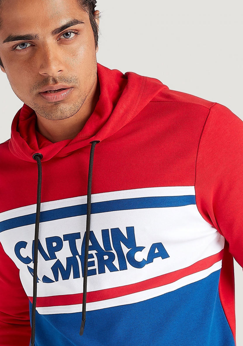 Captain America Print Hooded Sweatshirt with Long Sleeves-Hoodies and Sweatshirts-image-2