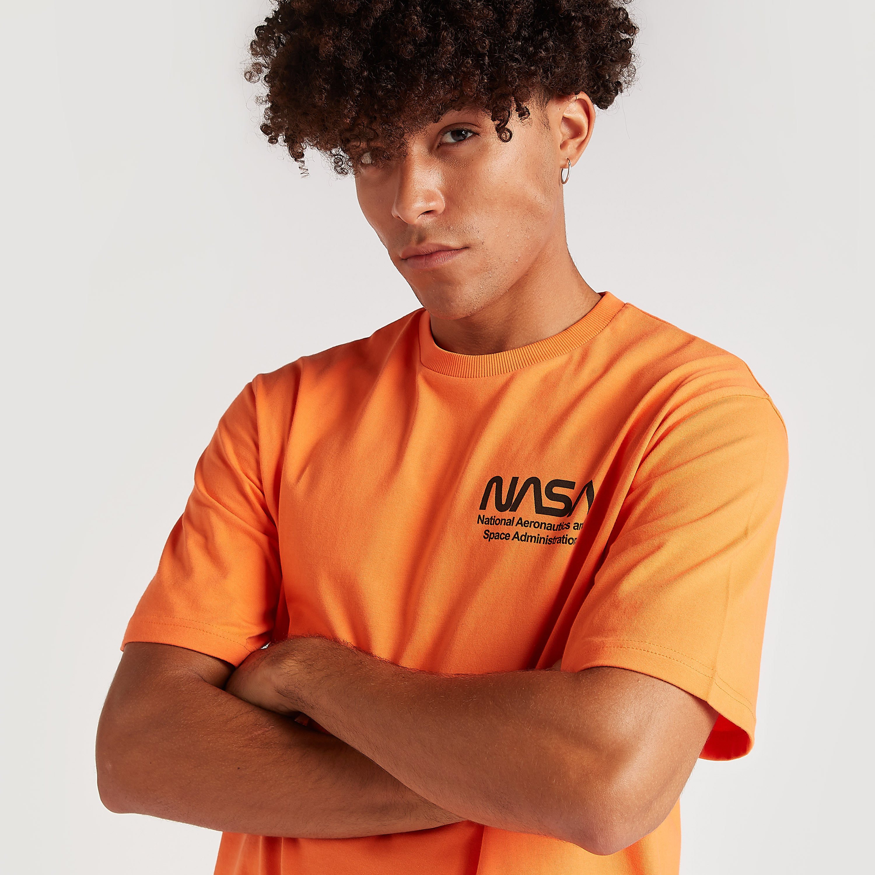 Buy NASA Print T shirt with Crew Neck and Short Sleeves Splash KSA