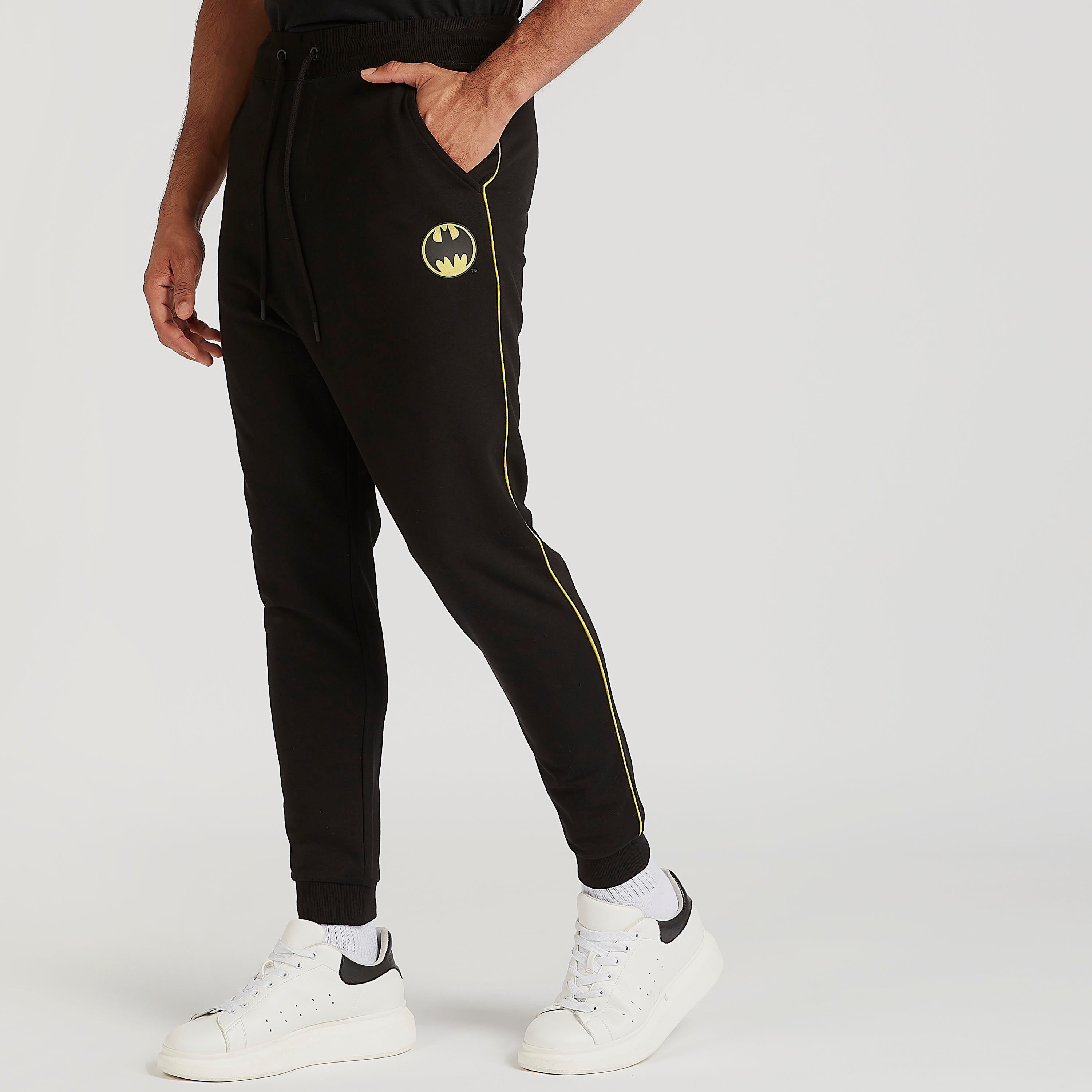 Buy Batman Print Mid Rise Joggers with Pockets and Drawstring