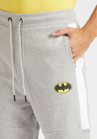 Batman Print Shorts with Pockets and Drawstring Closure