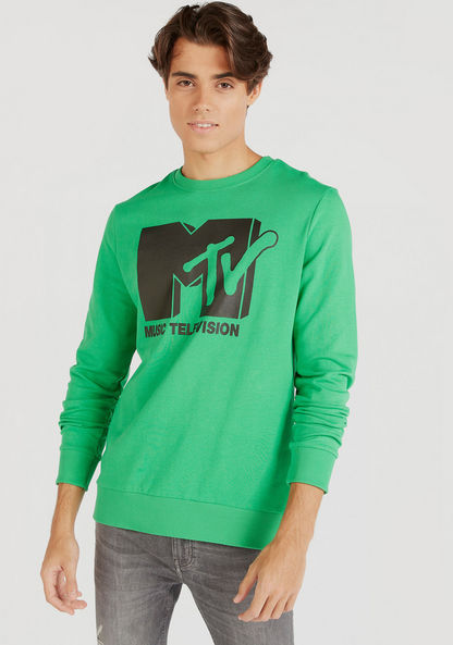 MTV Print Crew Neck Sweatshirt with Long Sleeves