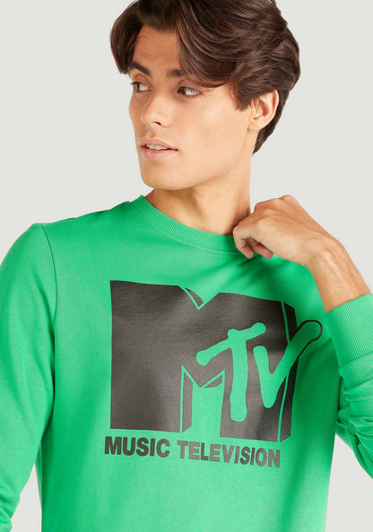 MTV Print Crew Neck Sweatshirt with Long Sleeves