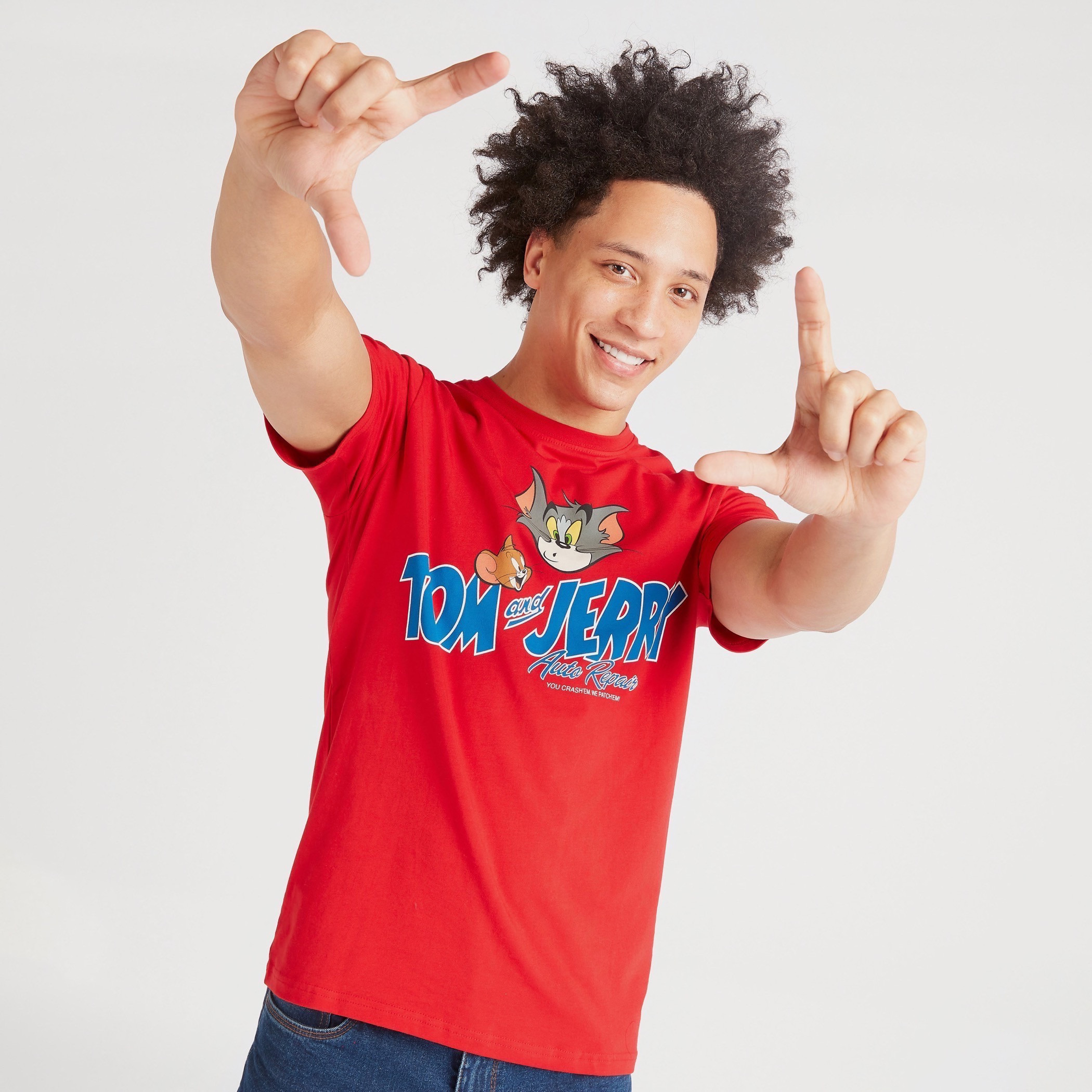 Tom and Jerry Print Crew Neck T-shirt with Short Sleeves-men-clothing-tshirtsandpolos-tshirts-image-1