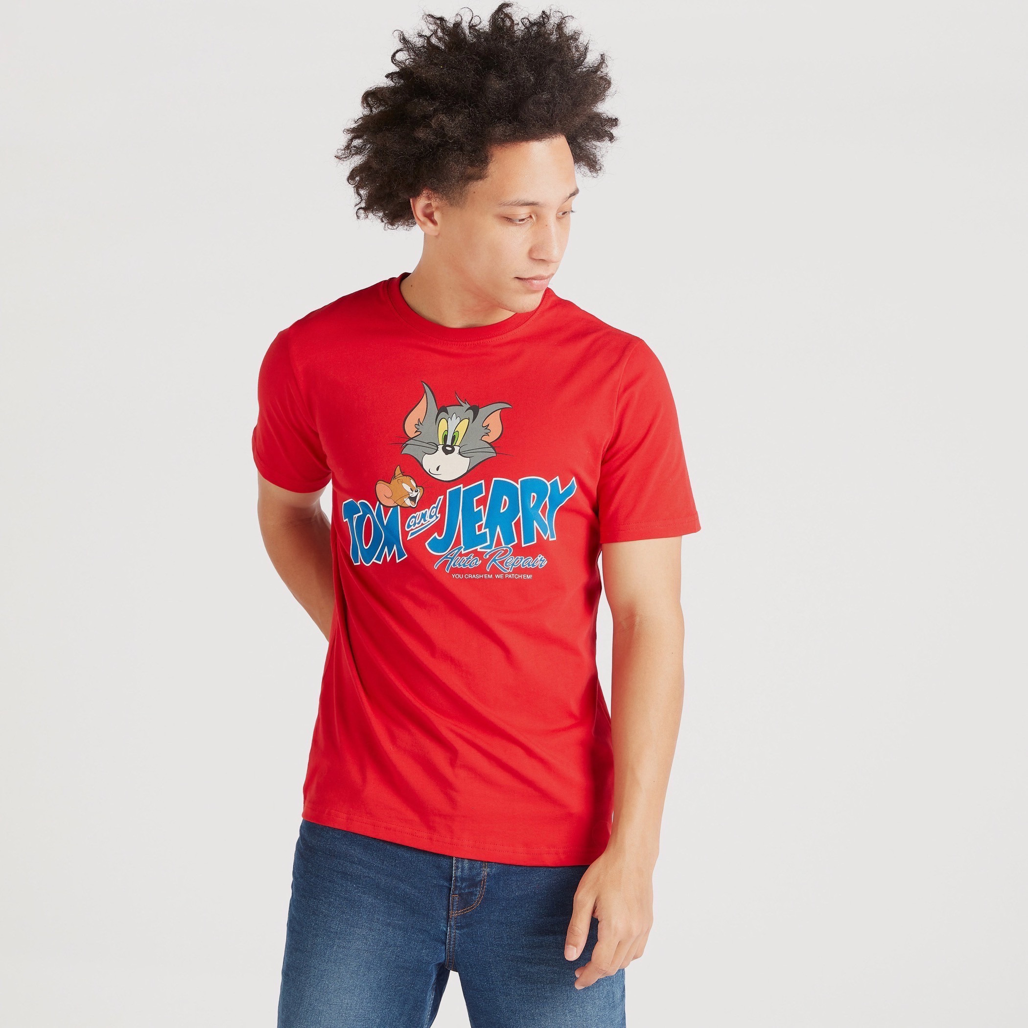Tom and Jerry Print Crew Neck T-shirt with Short Sleeves-men-clothing-tshirtsandpolos-tshirts-image-3