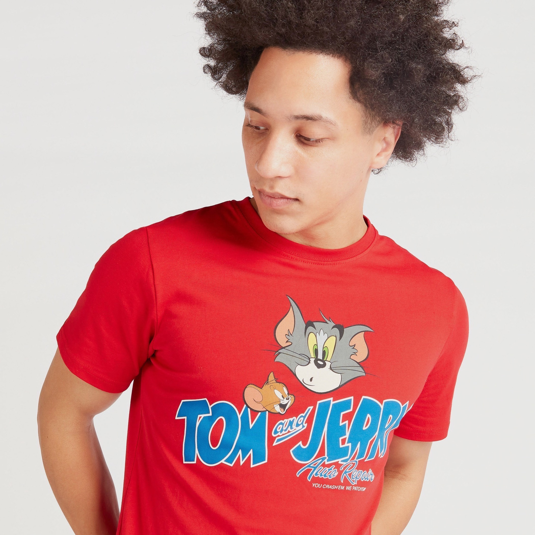 Tom and Jerry Print Crew Neck T-shirt with Short Sleeves-men-clothing-tshirtsandpolos-tshirts-image-5
