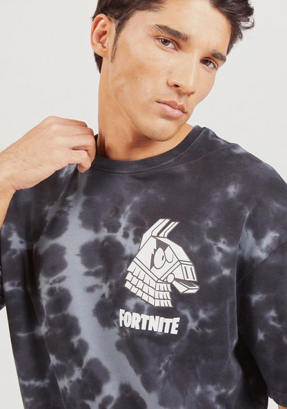 Fortnite Print Crew Neck T-shirt with Short Sleeves-T Shirts-image-2