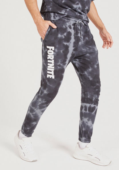 Fortnite Print Tie-Dye Joggers with Drawstring Closure and Pockets-Joggers-image-0