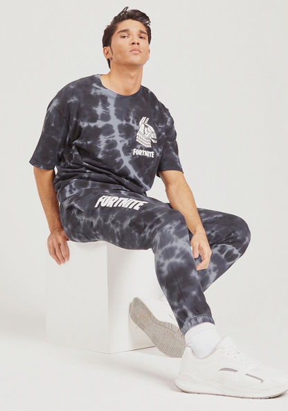 Fortnite Print Tie-Dye Joggers with Drawstring Closure and Pockets-Joggers-image-1