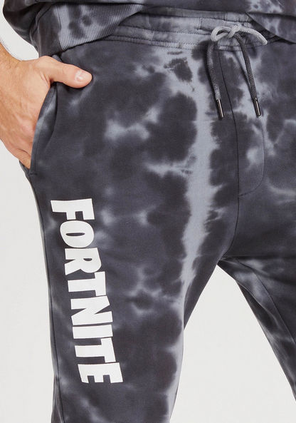 Fortnite Print Tie-Dye Joggers with Drawstring Closure and Pockets-Joggers-image-2
