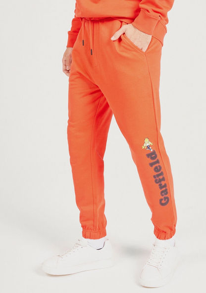 Garfield Print Joggers with Elasticated Waistband and Pockets-Joggers-image-0